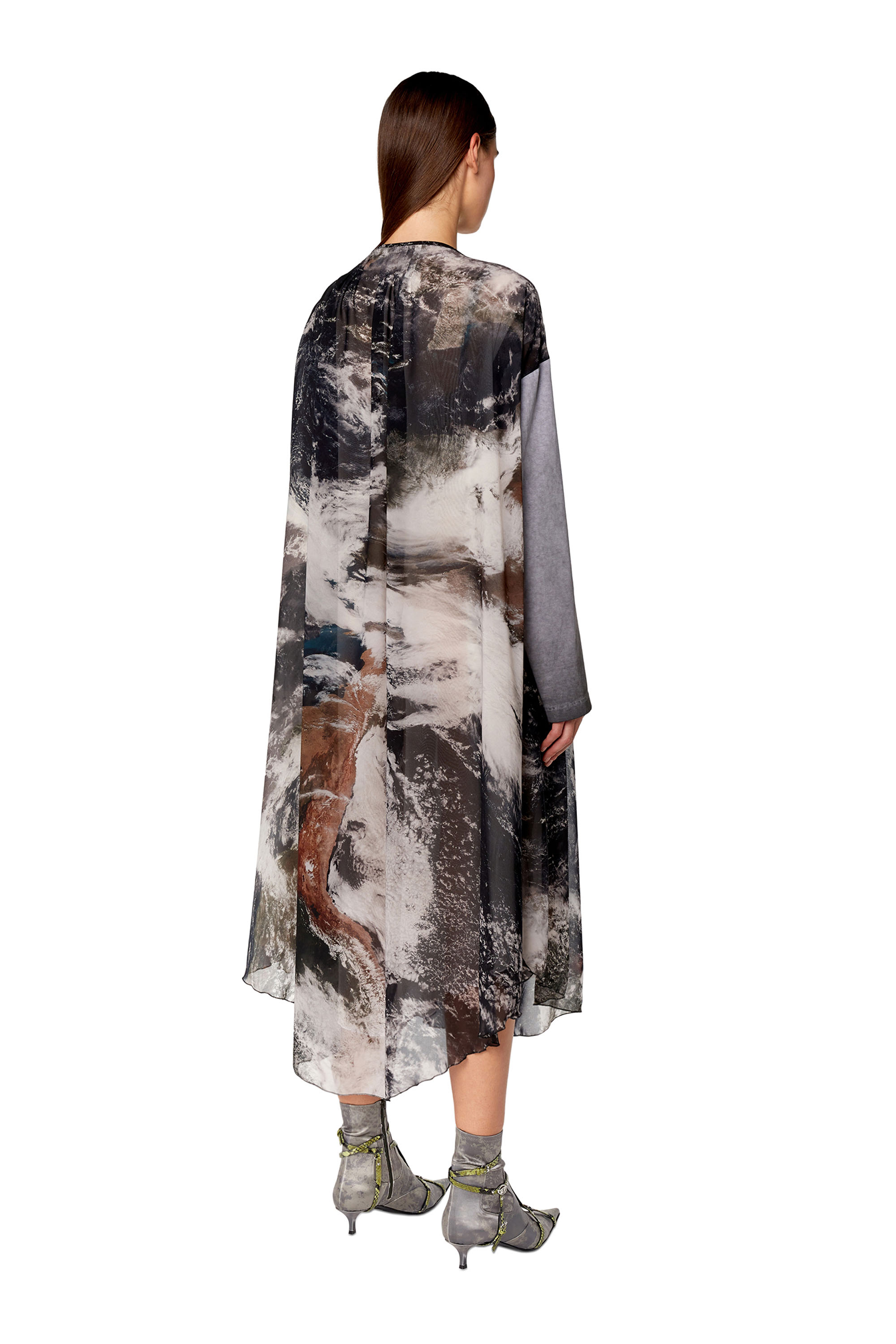 Diesel - Printed loose-fit dress in chiffon - Dresses - Woman - Multicolor