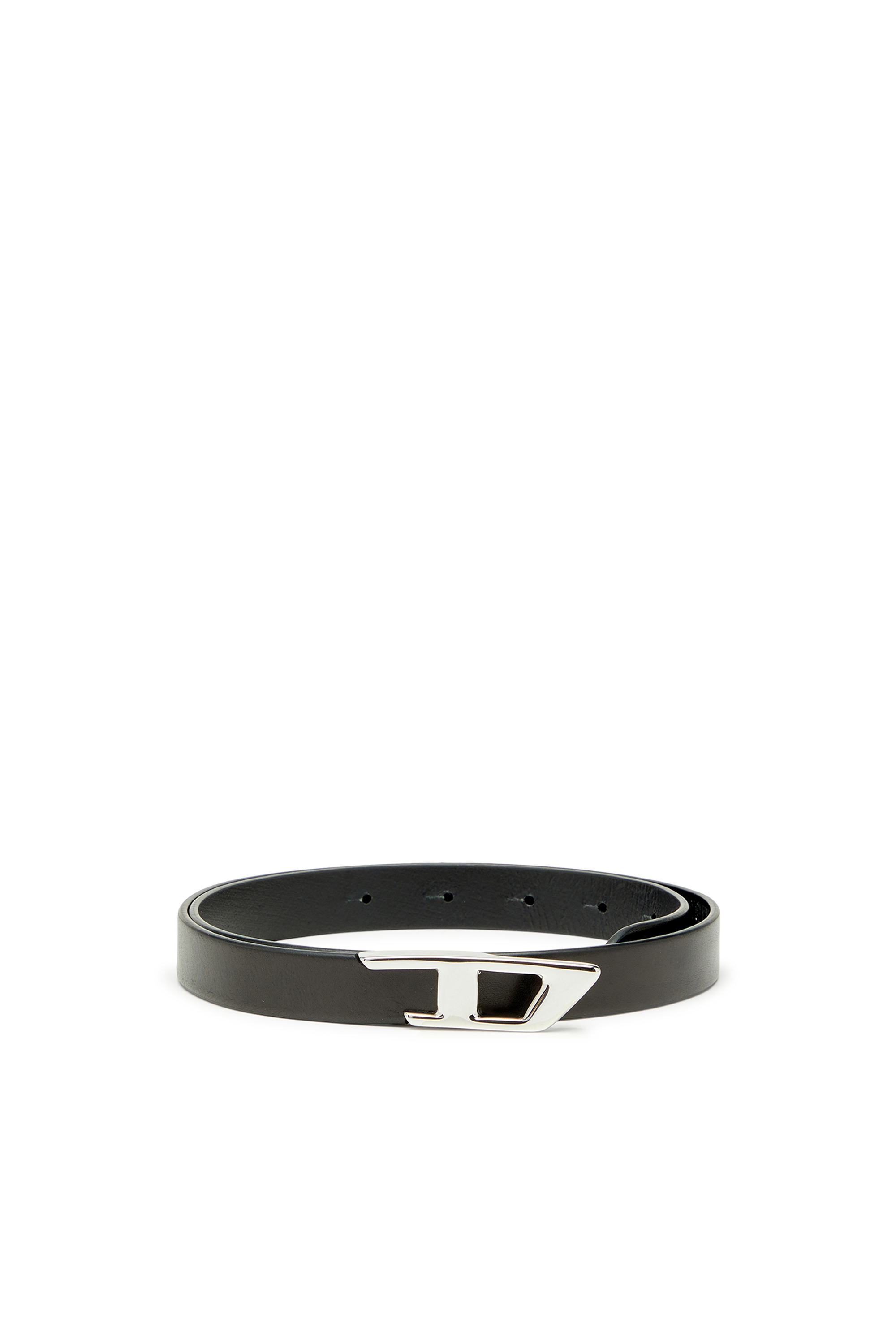 Diesel - B-D LOGO 2.0 20, Woman's 2 cm leather belt with metal D buckle in Black - 1