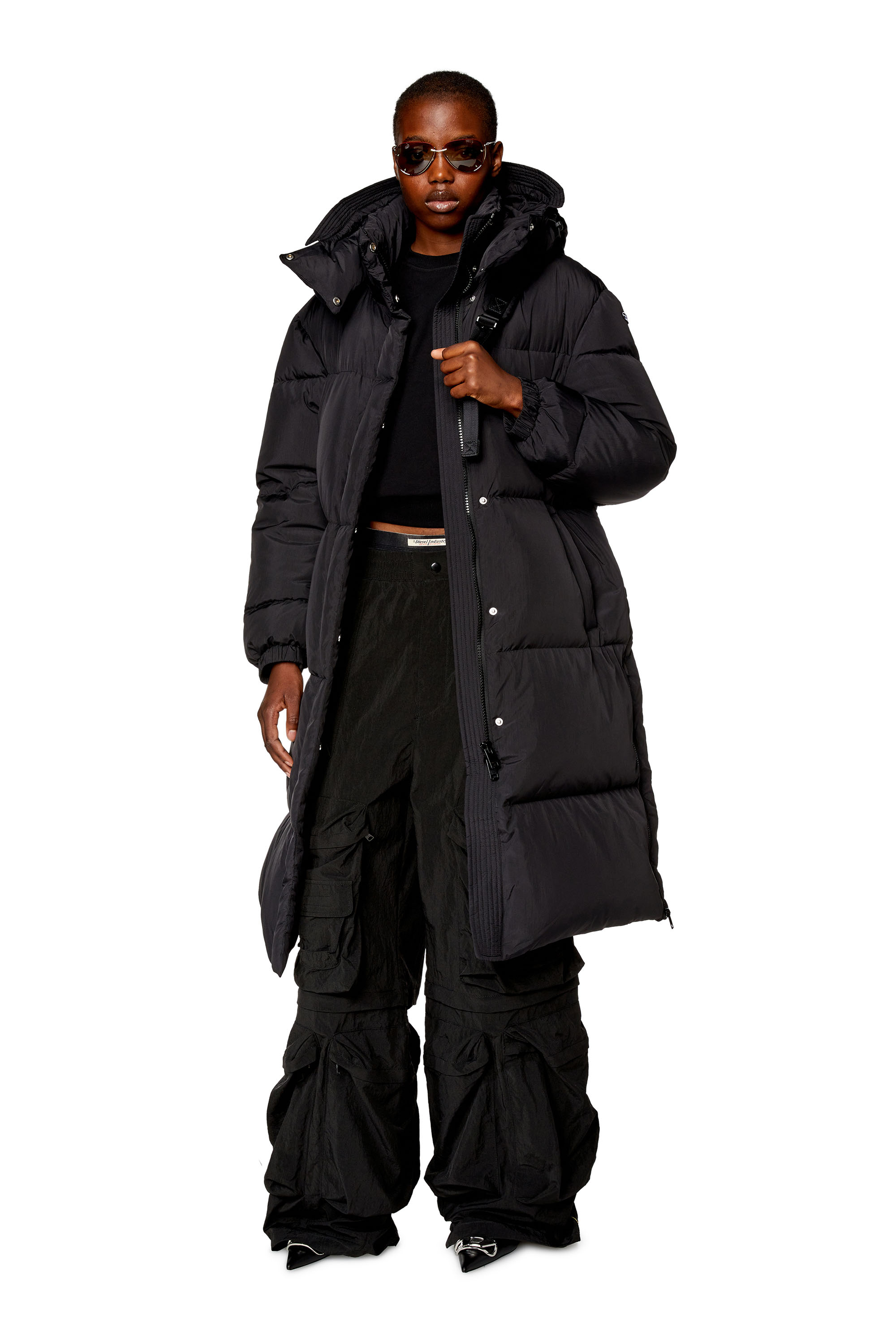 Diesel - Down coat in recycled nylon taslan - Winter Jackets - Woman - Black