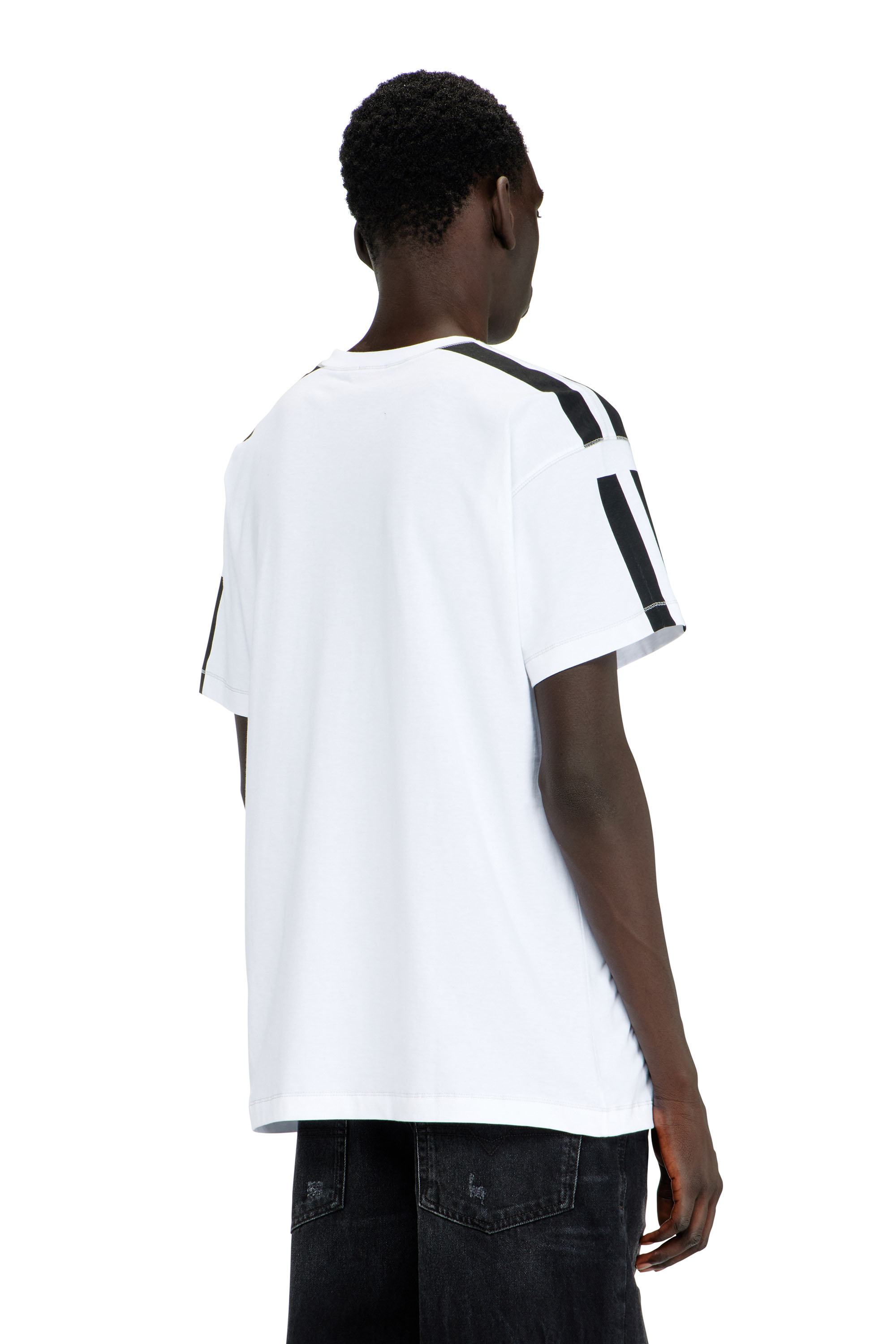 Diesel - T-NORM-V12, Man's Cotton T-shirt with contrast graphic prints in White - 4