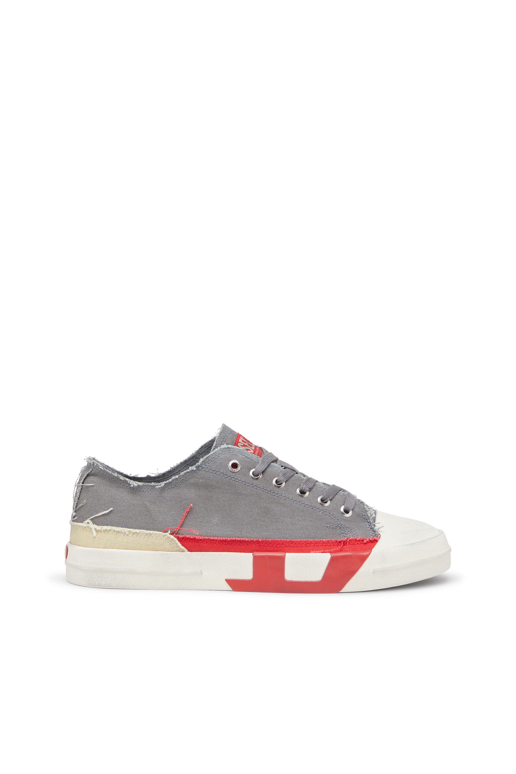Diesel Herr Grå - S-D-Verse-Dirty-Effect Canvas Sneakers - Sneakers - Man Storlek 44
