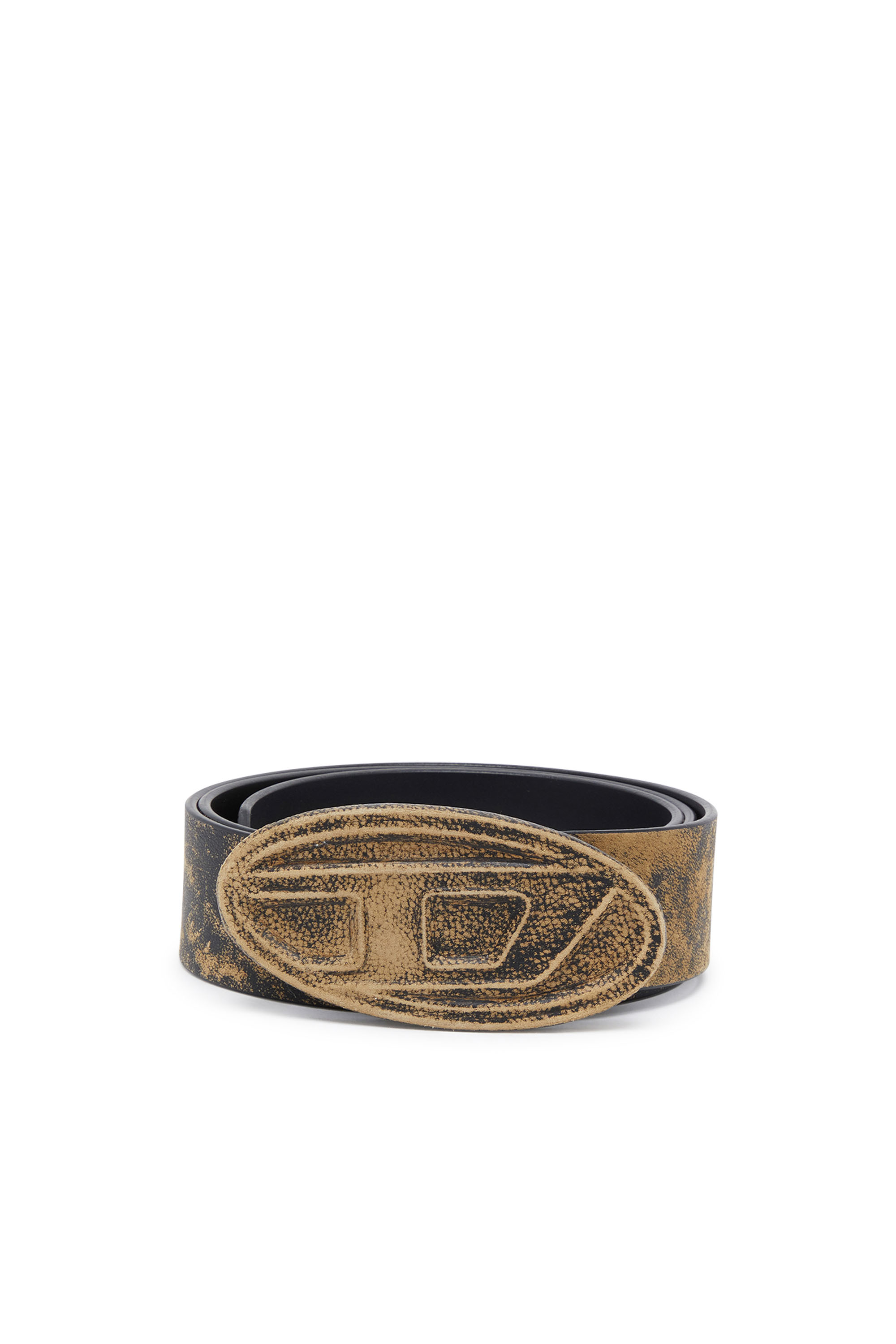 Diesel - Leather belt with leather buckle - Belts - Man - Multicolor