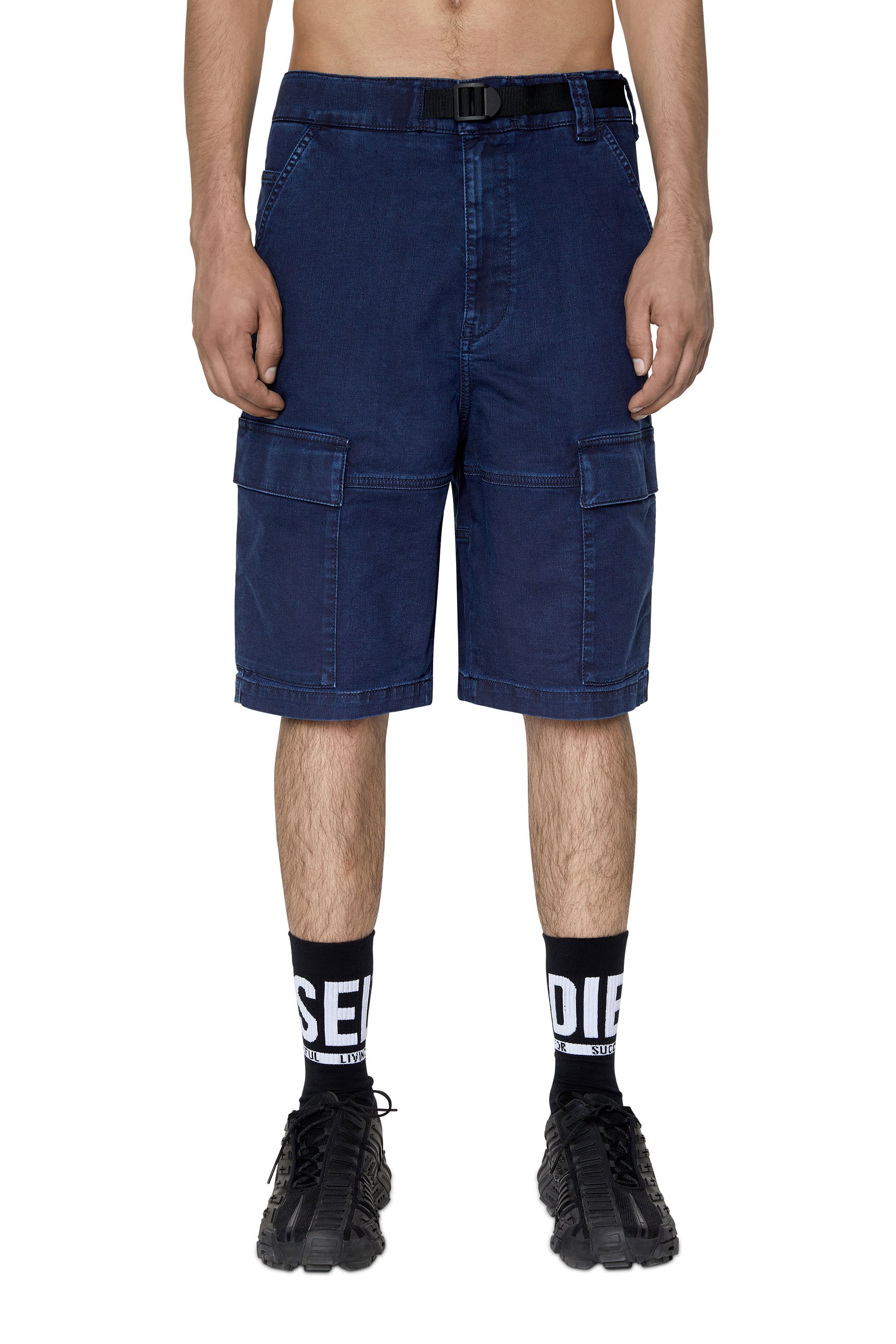 Diesel - Cargo shorts in JoggJeans - Shorts - Uomo - Blu
