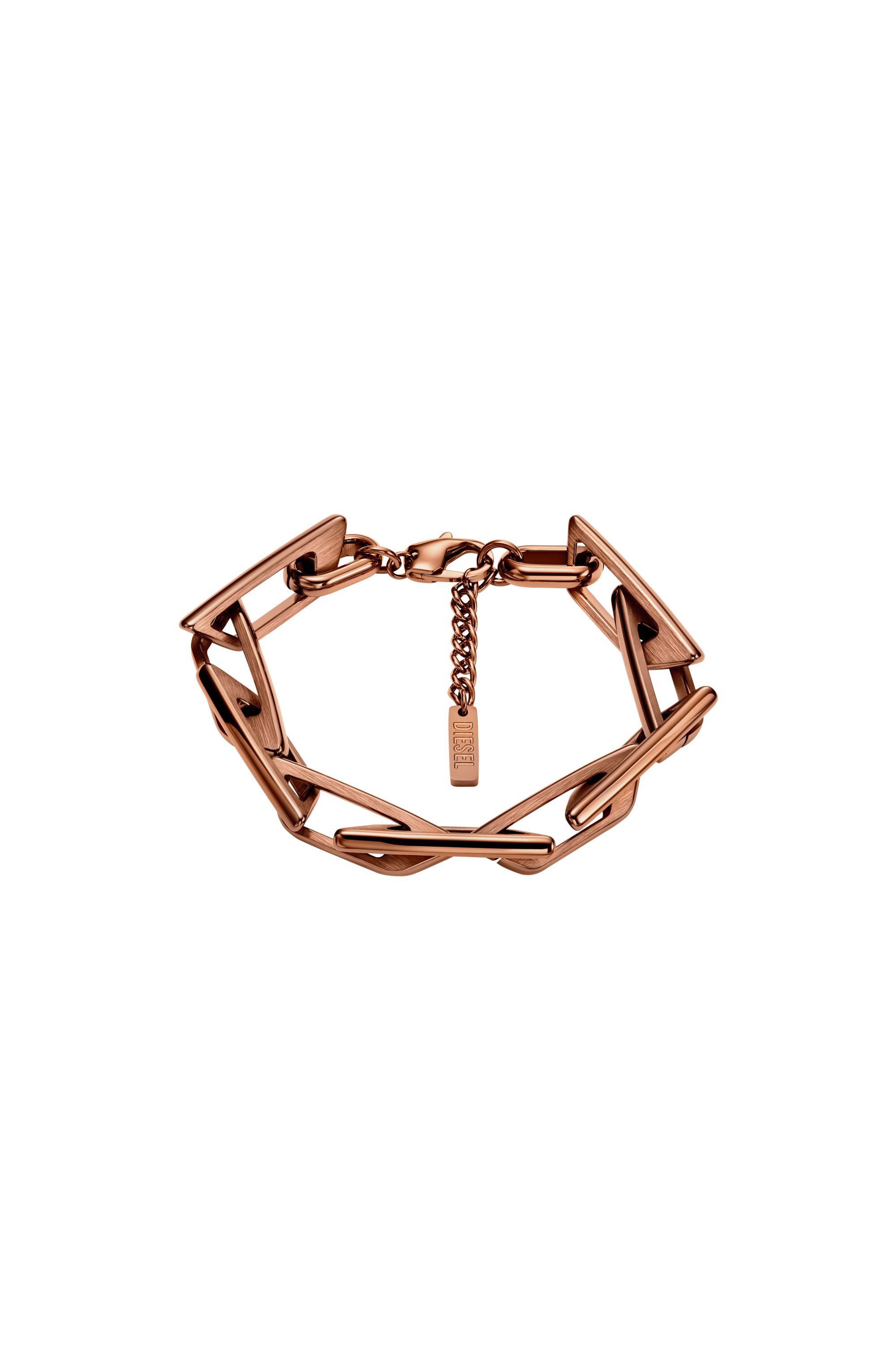Diesel Barbed Interlocking Chain Bracelet In Brown