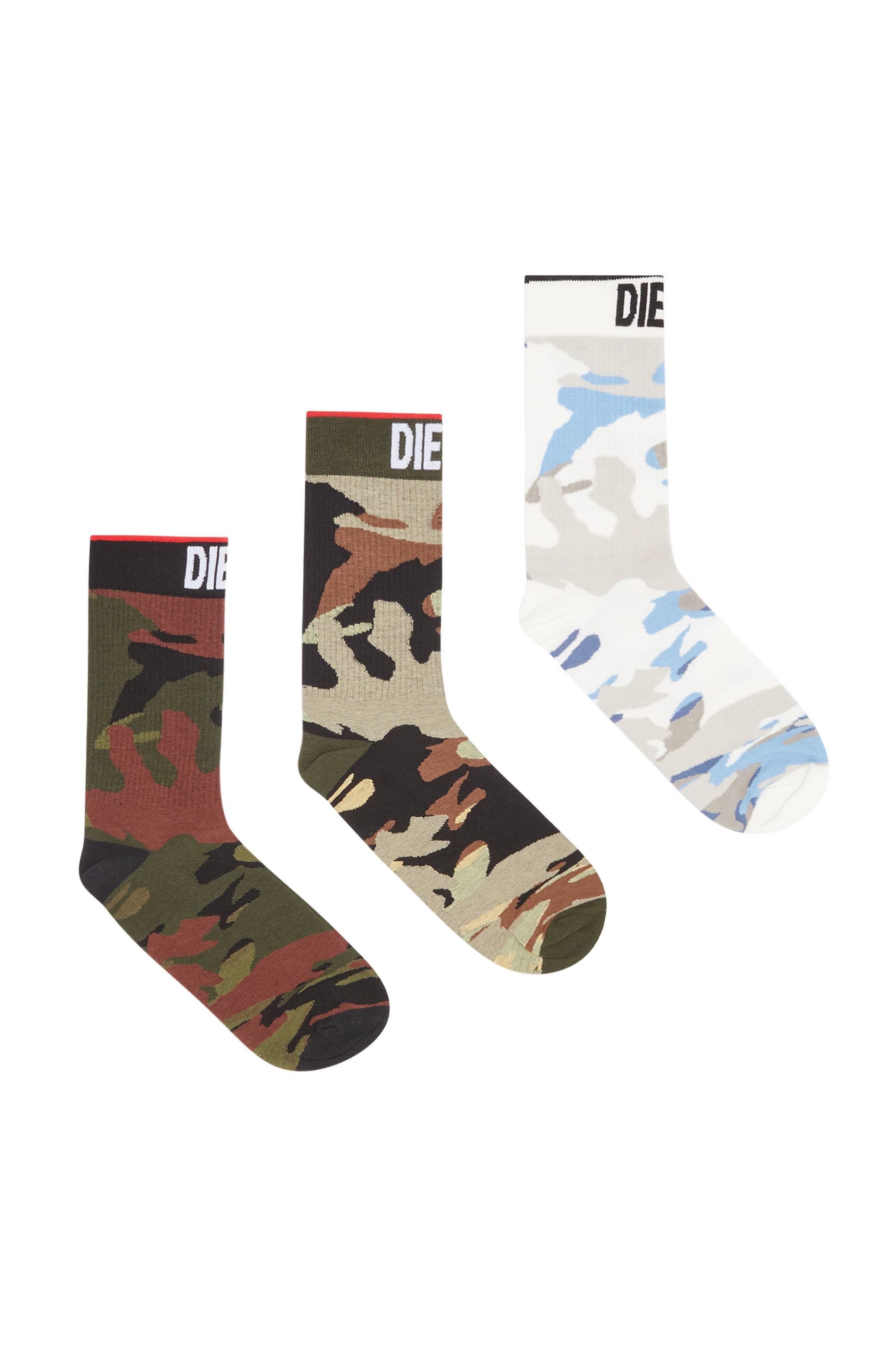 Diesel - Set di tre calzini camouflage - Calzini - Uomo - Multicolor