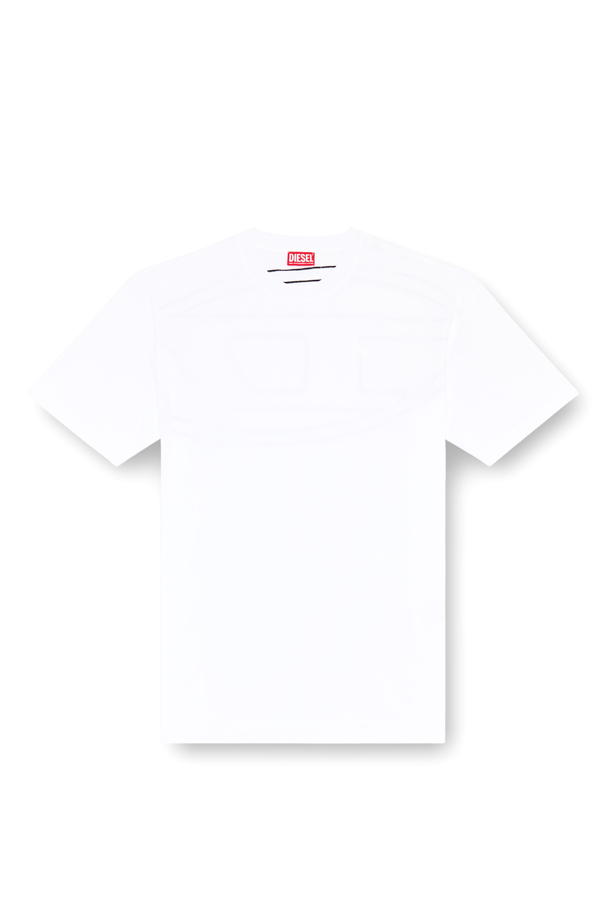 Diesel - T-BOGGY-MEGOVAL-D, Man's T-shirt with maxi oval D embroidery in White - 3