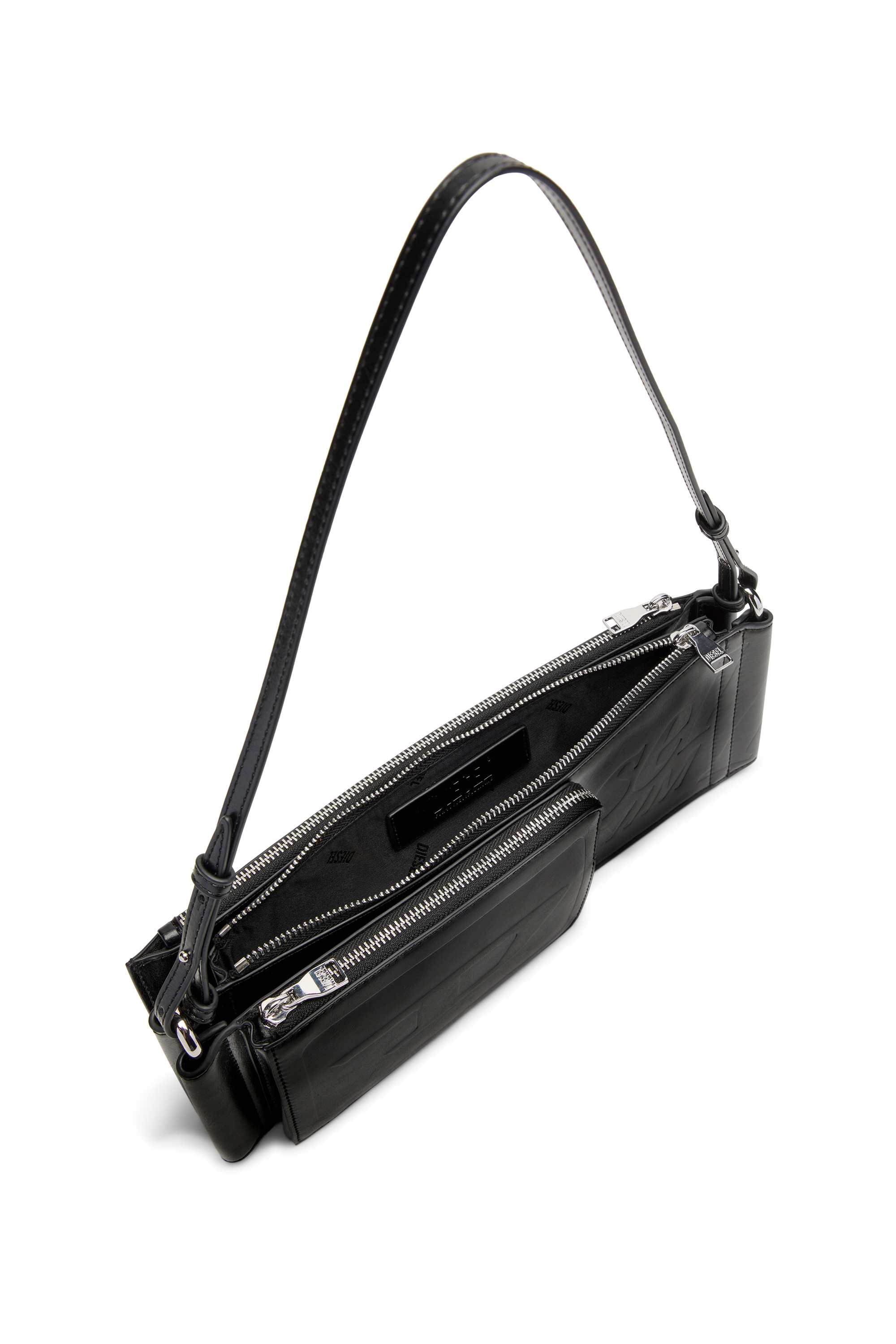 Diesel - FLAG-D SHOULDER BAG X, Unisex's Flag-D-Modular logo-embossed shoulder bag in Black - 4