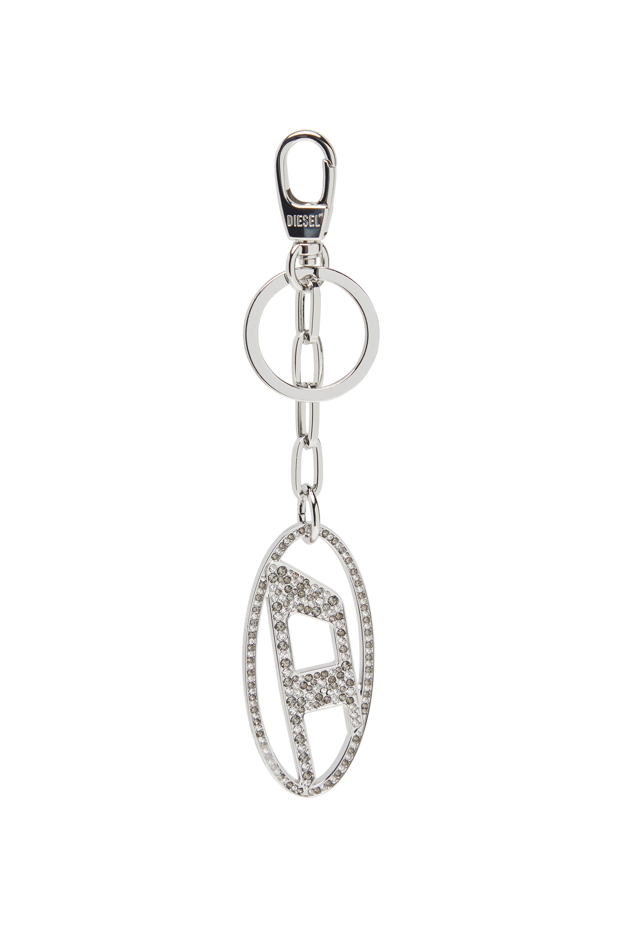 Diesel Vrouw Zilver - Metal Oval D Keyring With Crystals - Charms And Keyrings - Woman Uni