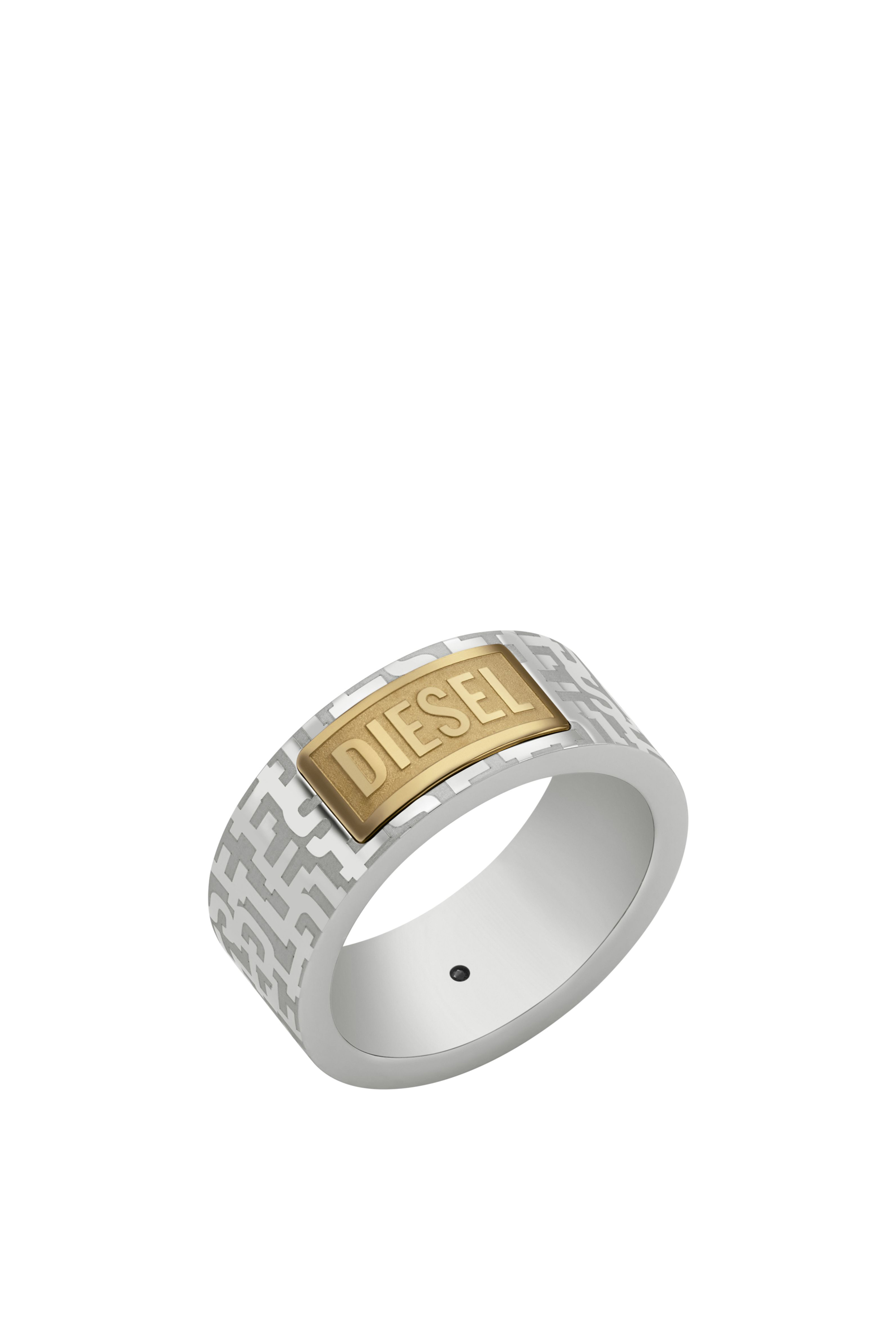 Diesel - Font Two-Tone Band Ring - Rings - Unisex - Silver
