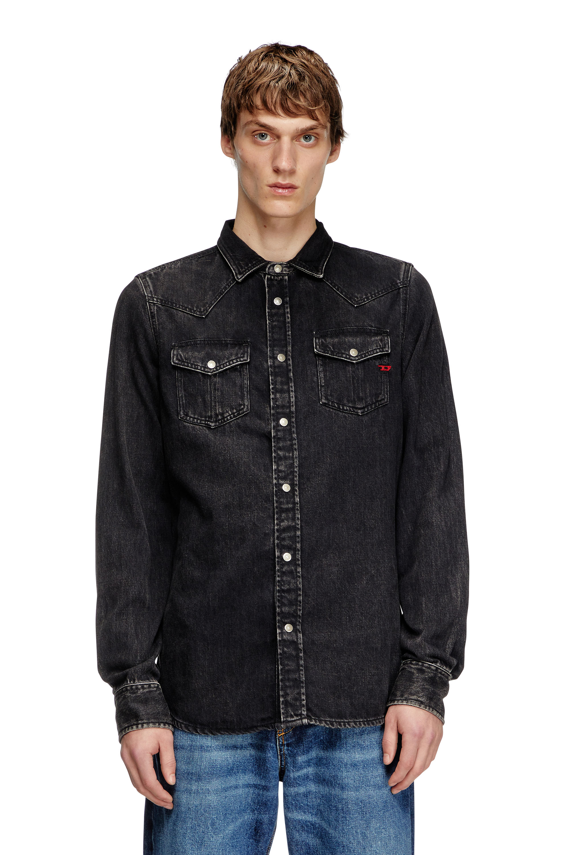 Diesel - Overshirt in Tencel denim - Denim Shirts - Man - Black