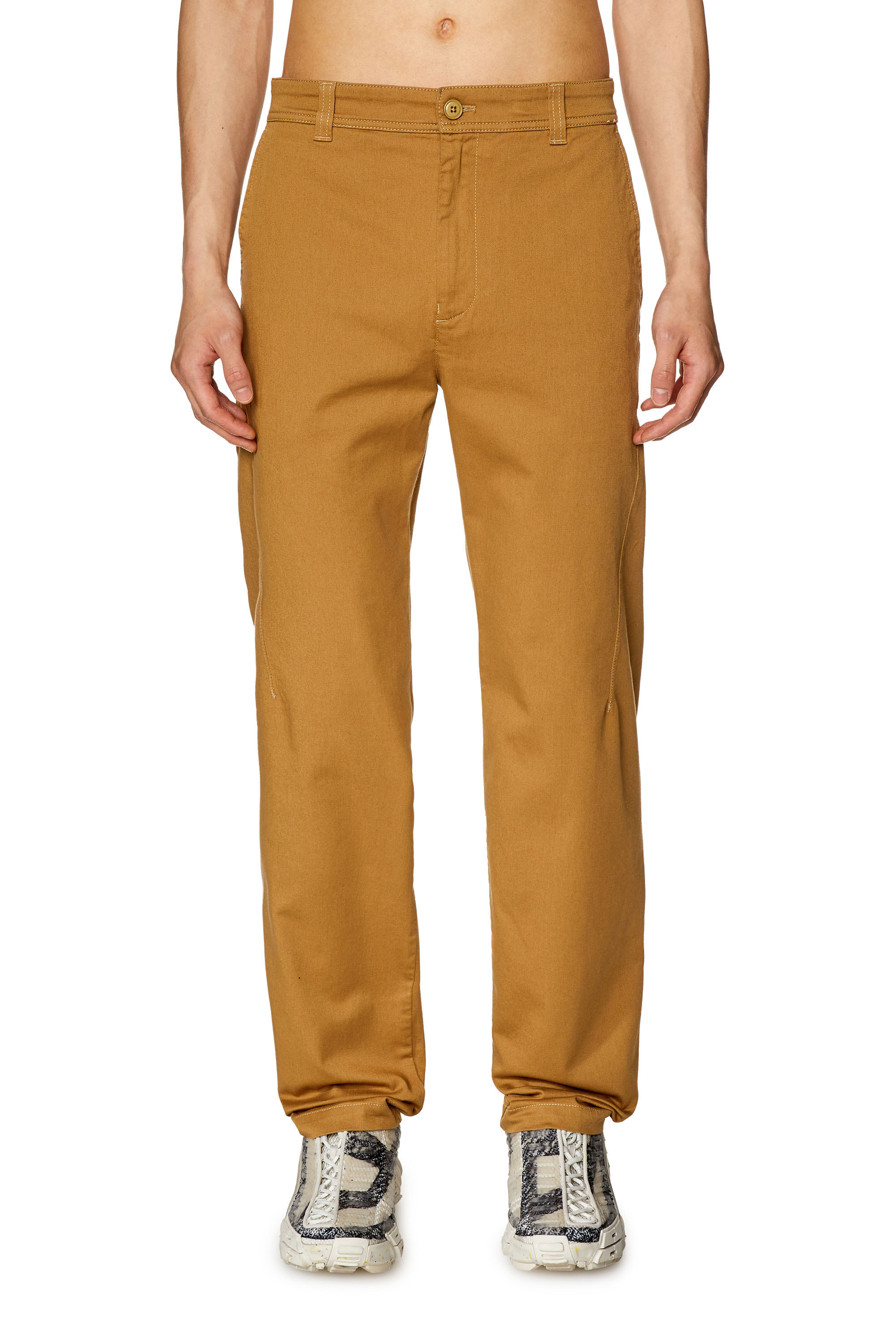 Diesel - Chino pants in cotton gabardine - Pants - Man - Brown