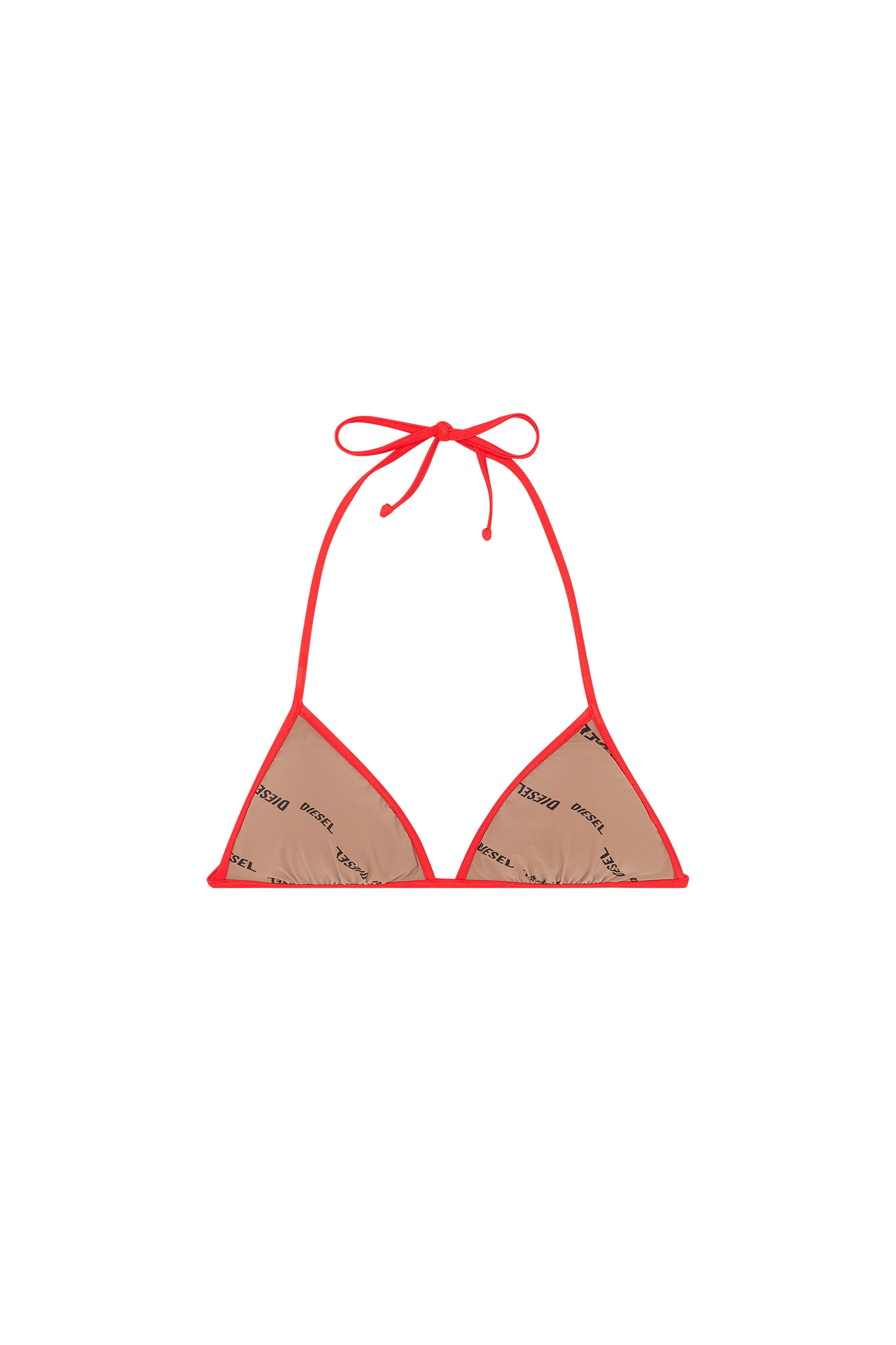 Diesel - Top bikini a triangolo nude con logo stampato - Reggiseni - Donna - Marrone