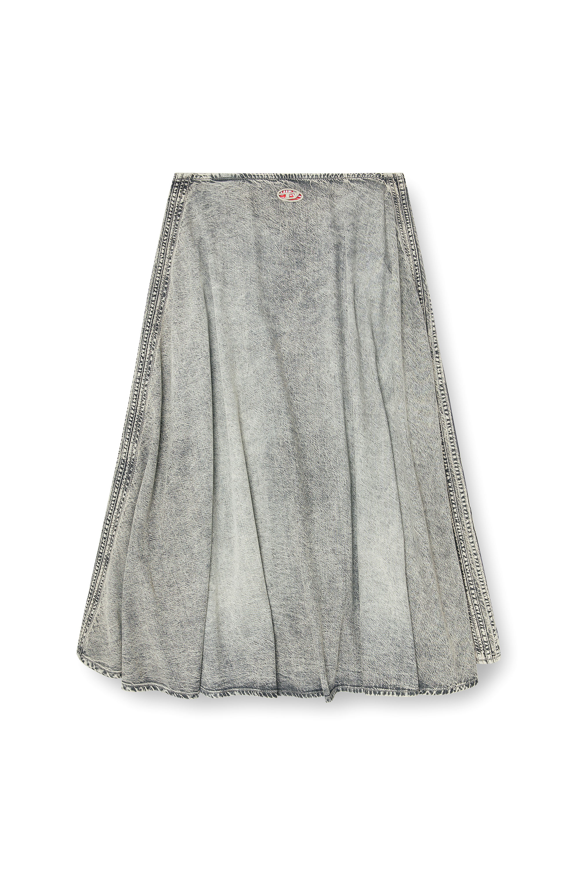 Diesel - DE-ANNIE-S2, Woman's Denim full skirt with athletic stripes in Grey - 4