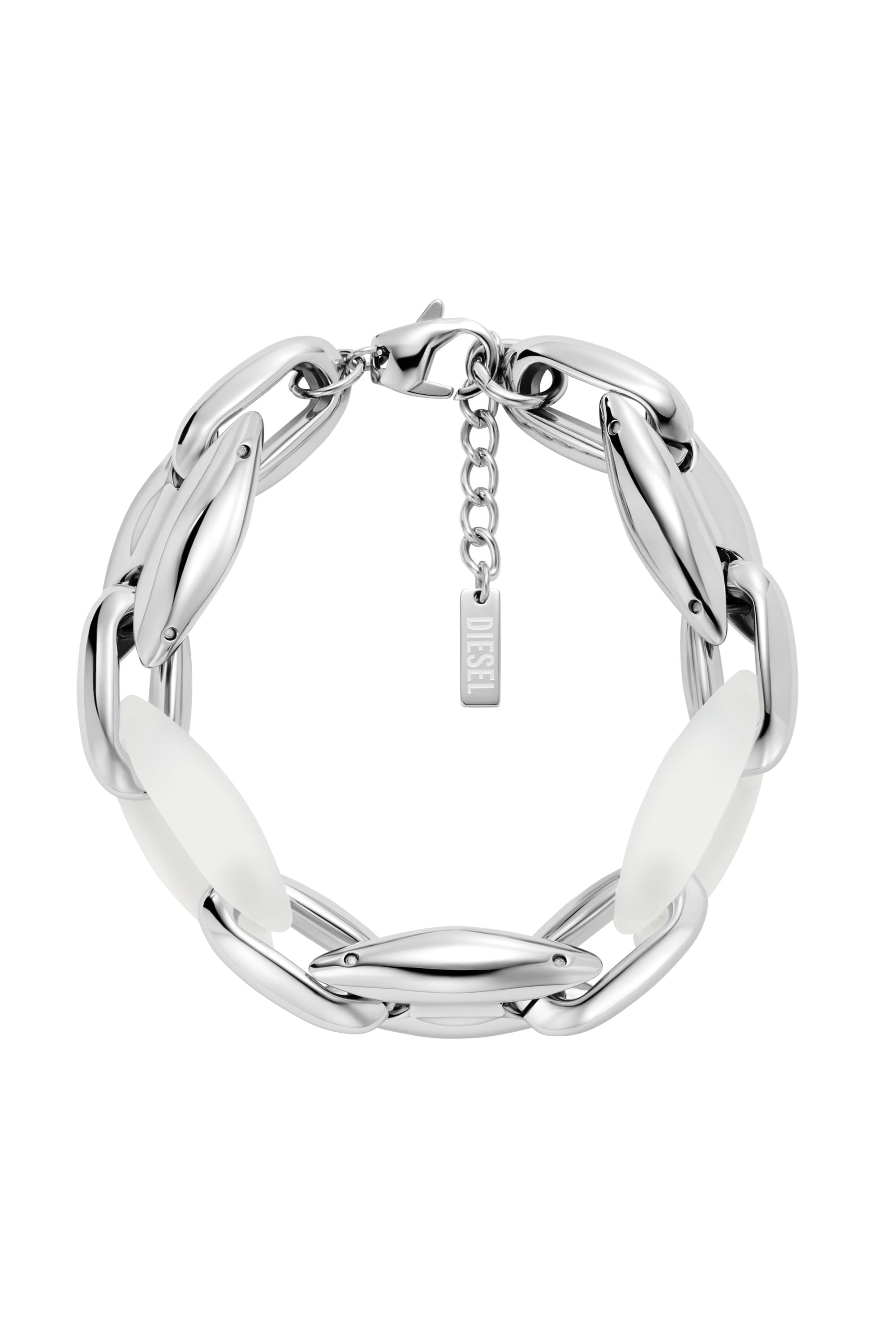 Diesel - Stainless Steel and Silicone Metamorph Chain Bracelet - Bracelets - Unisex - Silver