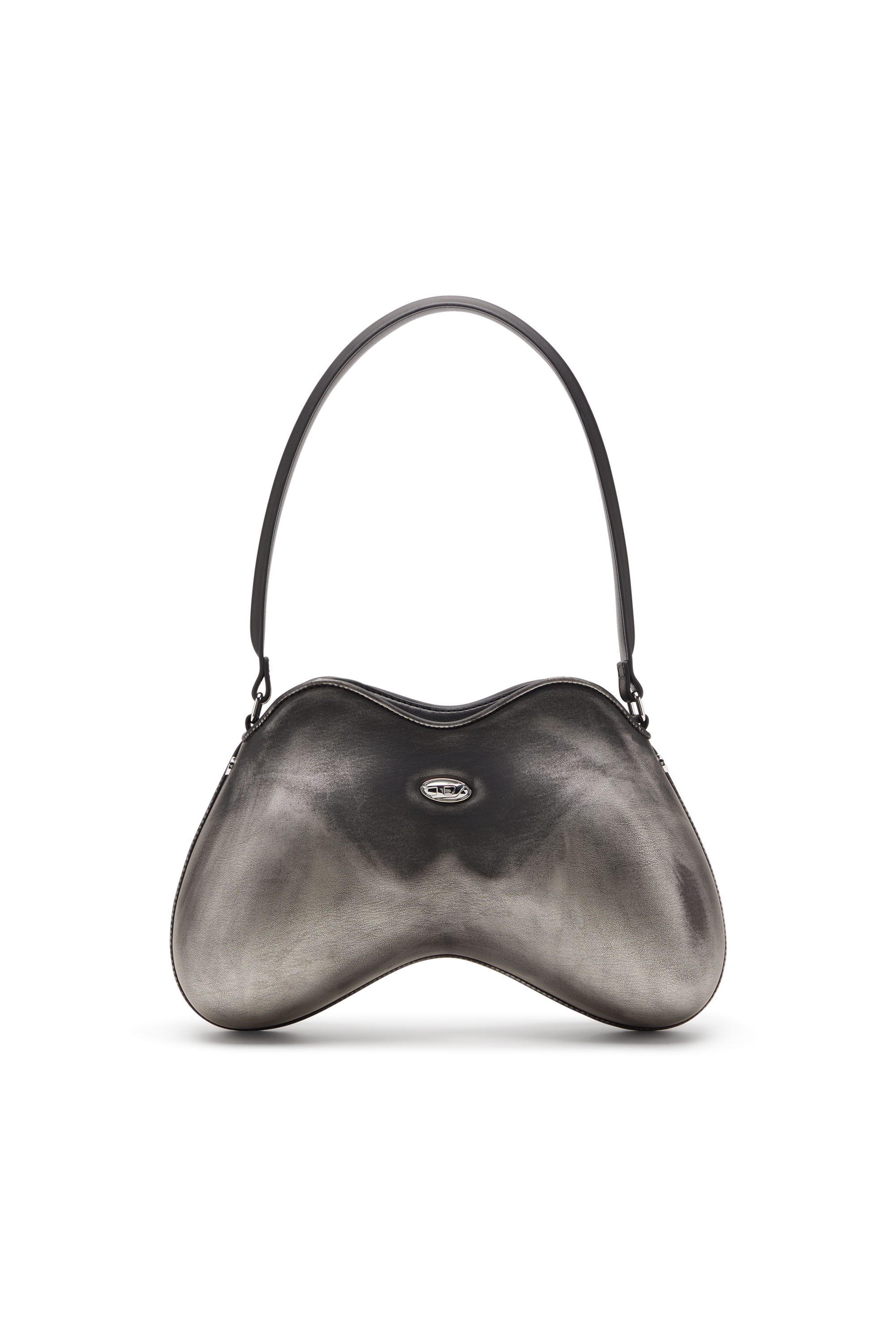 Diesel Ženský Čierna - Double-D-Rigid Shoulder Bag In Brushed Pu - Shoulder Bags - Woman Uni
