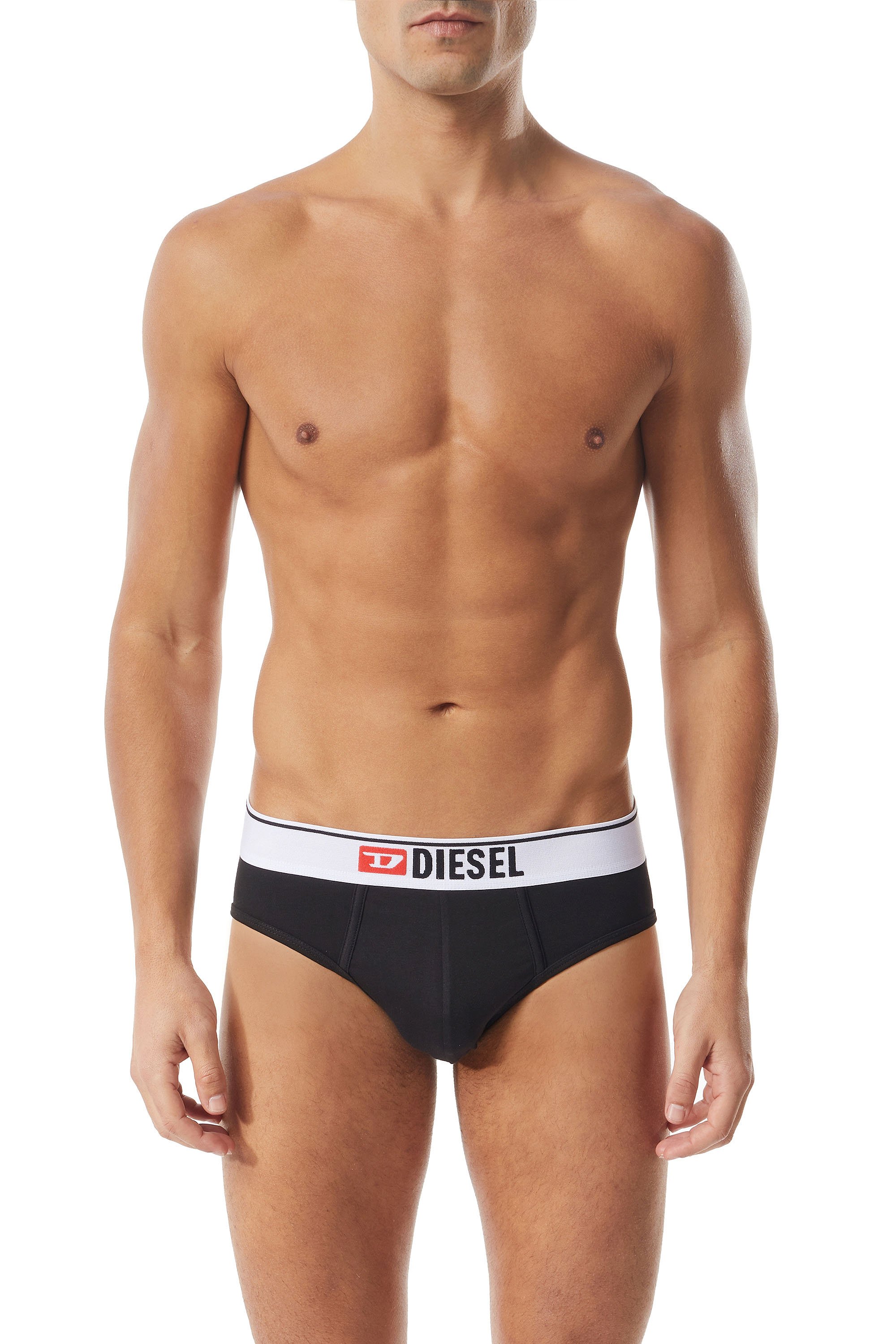 Diesel - Briefs with front logo waist - Briefs - Man - Black