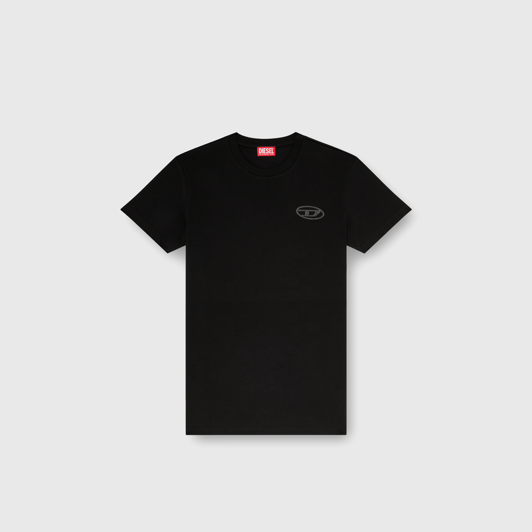Diesel - T-shirt en coton avec logo Oval D - T-Shirts - Homme - Noir