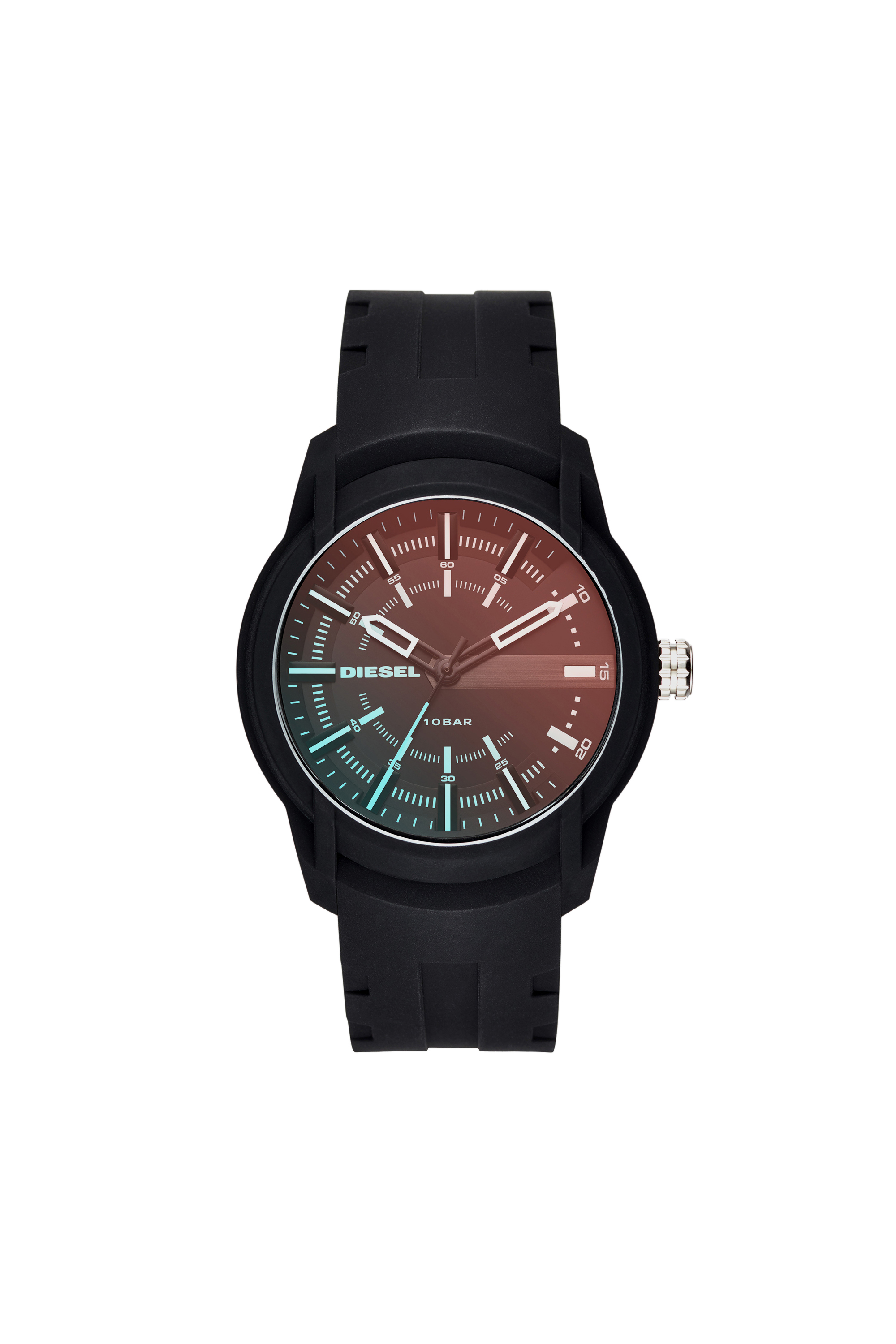 Diesel - Armbar black polycarbonate case watch, 45 mm - Timeframes - Man - Black