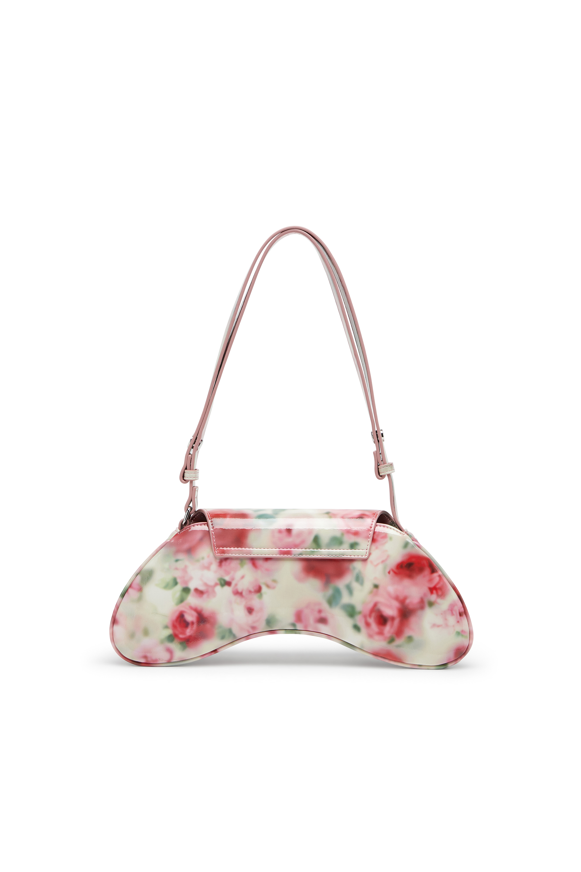 Diesel - PLAY CROSSBODY, Woman's Play-Shoulder bag in printed glossy PU in White/Pink - 3