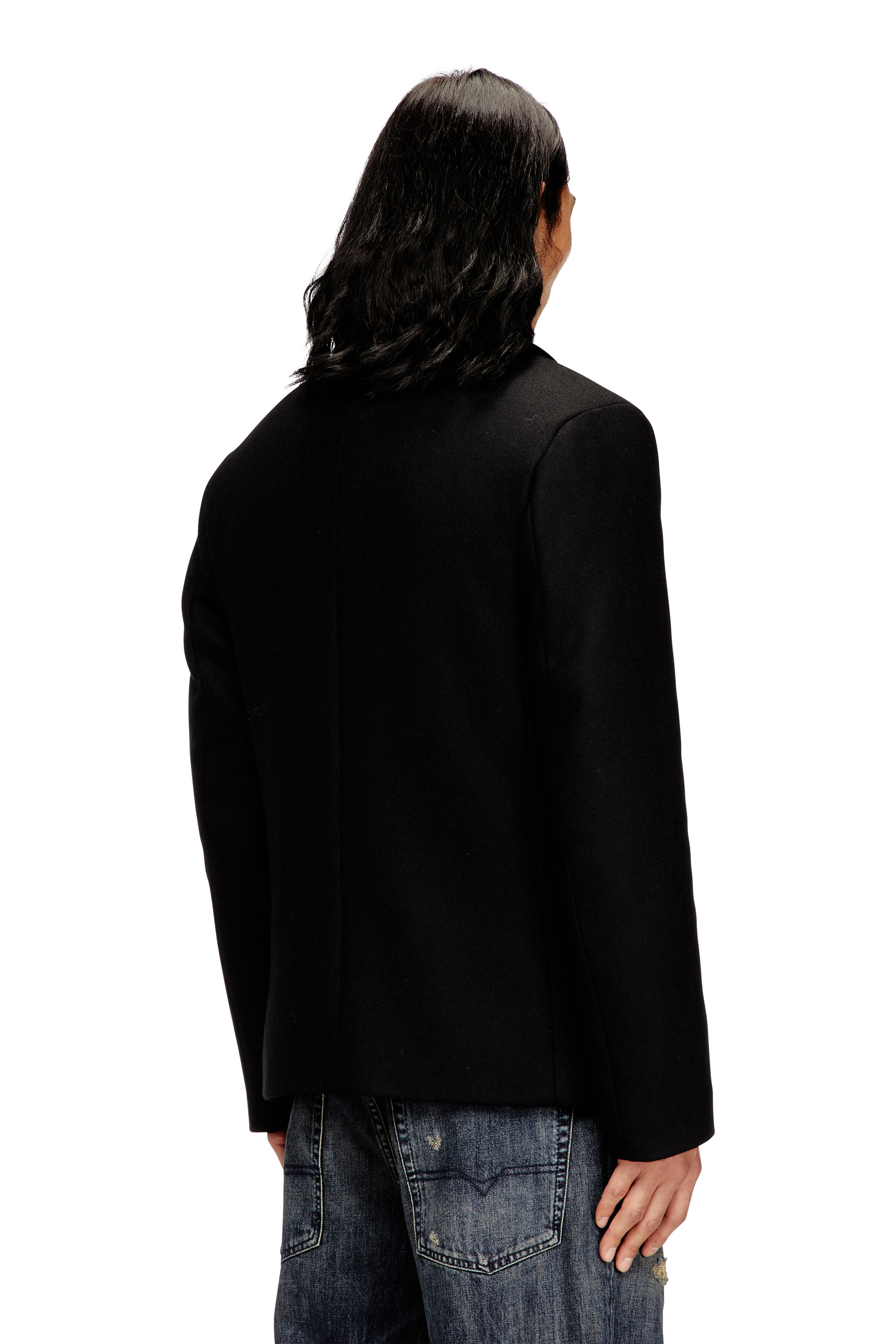 Diesel - W-HALEY-WRD, Man's Peacoat in felted wool blend in Black - 4