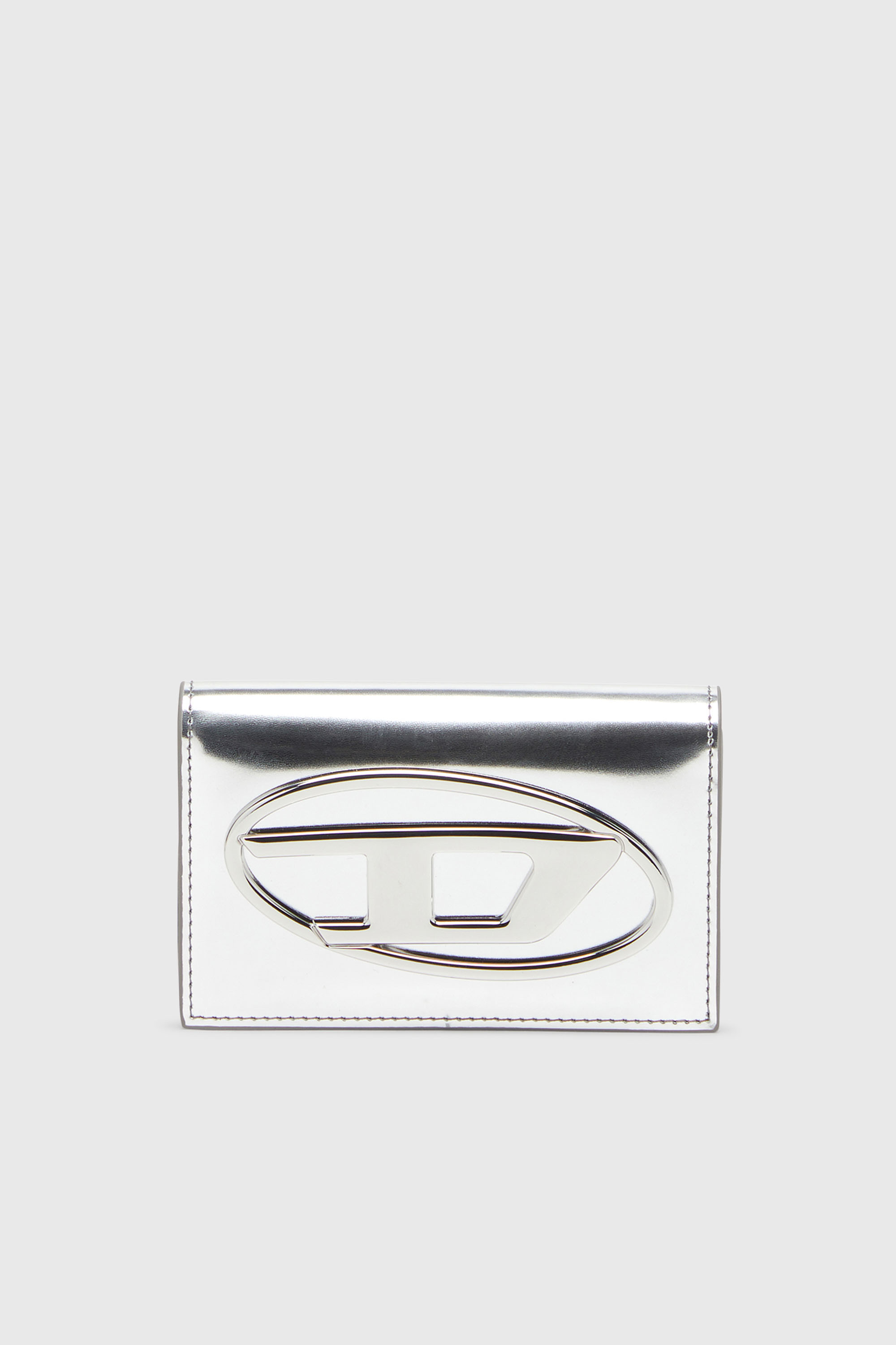 Diesel – Metallic leather card holder – Card cases – Woman – Silver