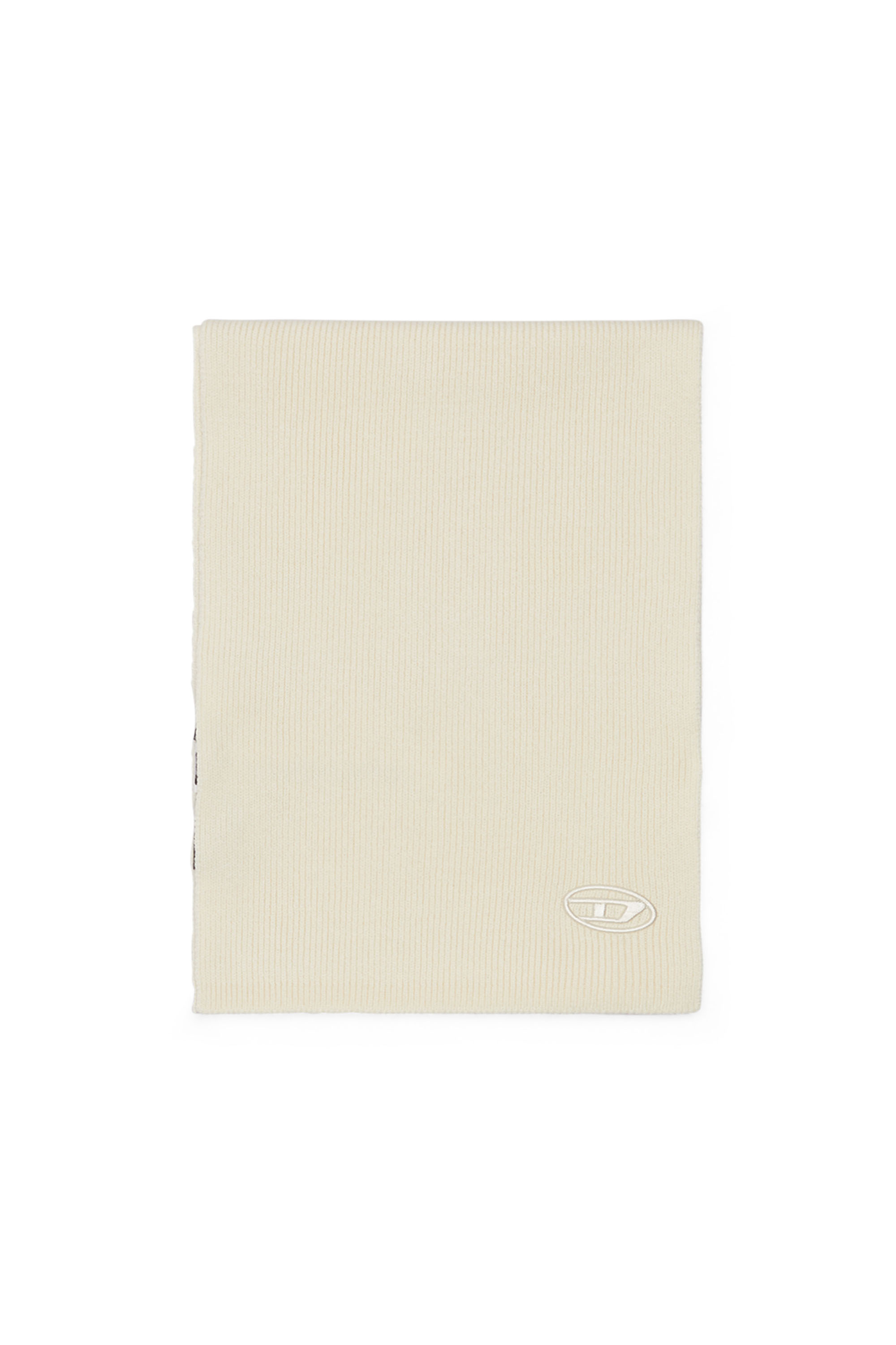 Diesel Ribbed Wool-blend Scarf In White