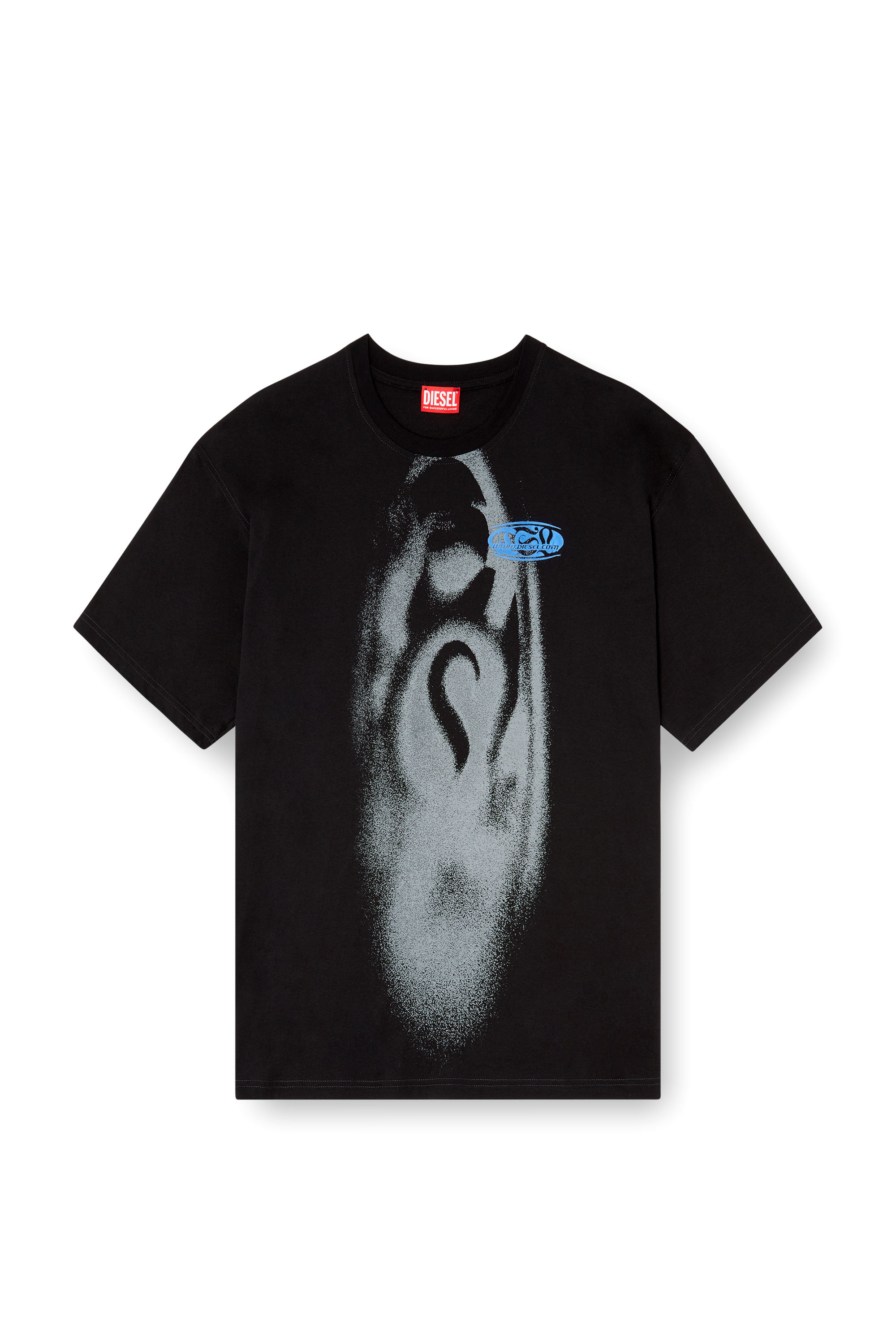 Diesel - T-BOXT-T7, Man's T-shirt with spray-effect print in Black - 2