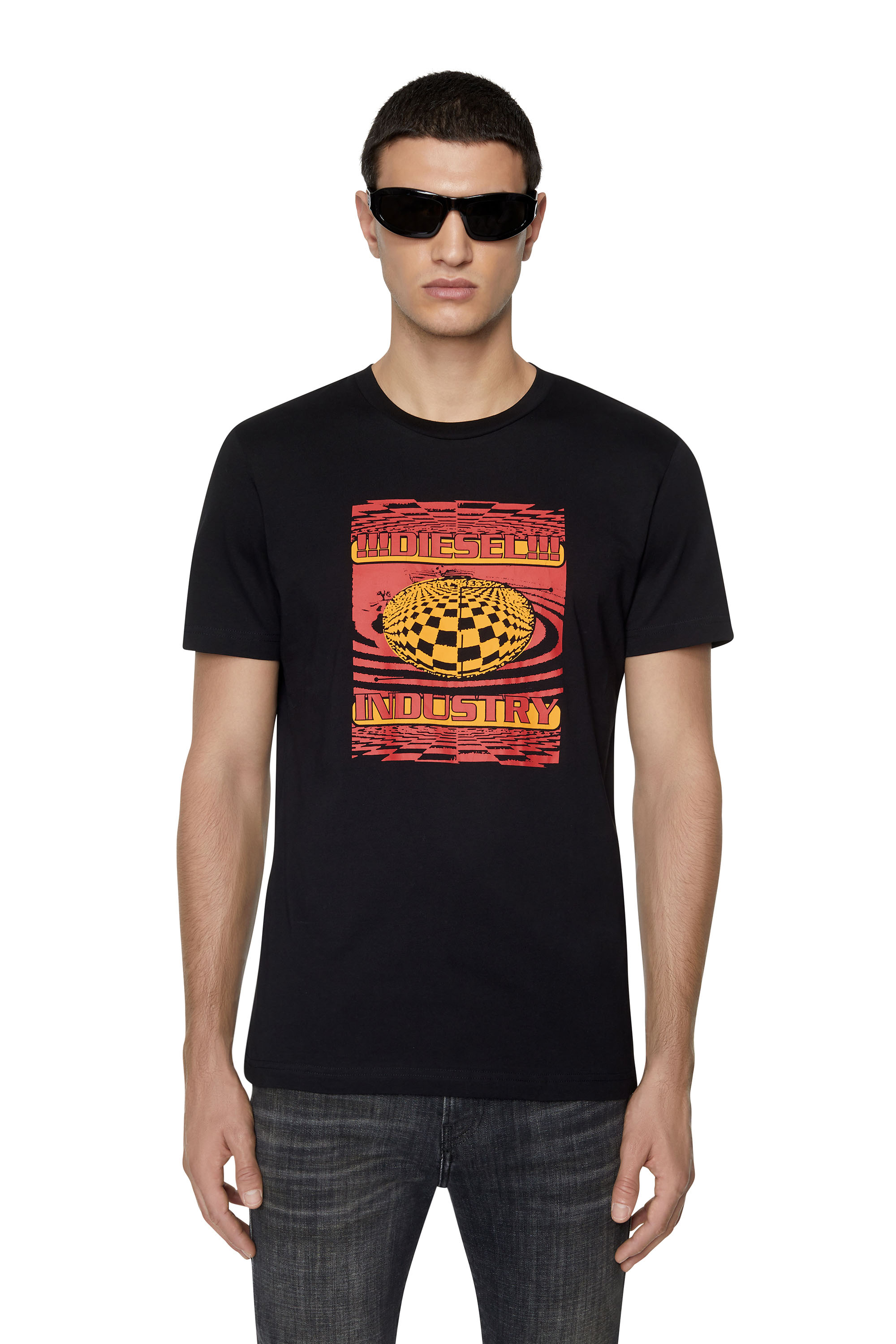 Diesel - T-shirt con stampa psichedelica - T-Shirts - Uomo - Nero