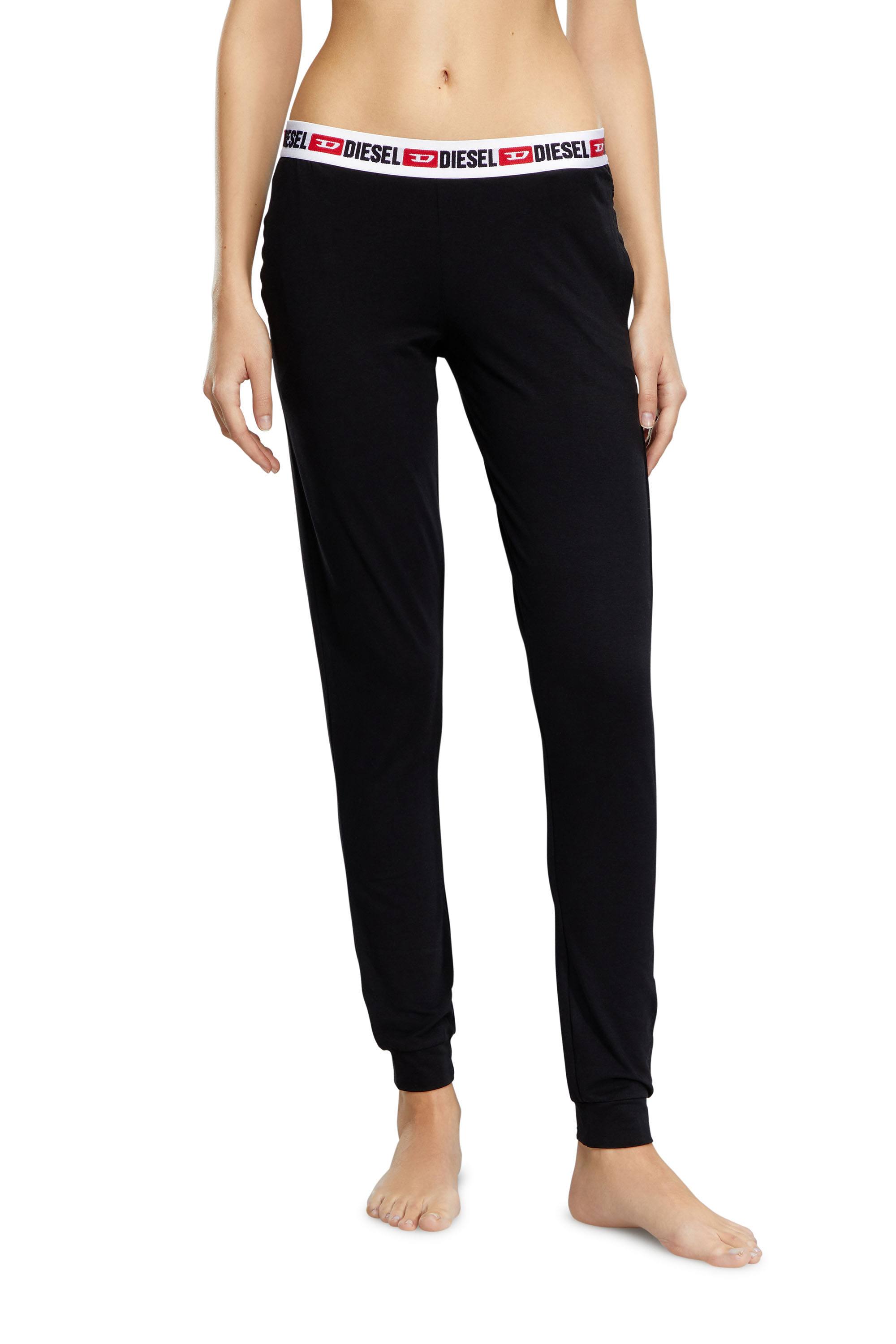 Diesel - Pantalones deportivos con cintura de logotipos - Pantalones - Mujer - Negro