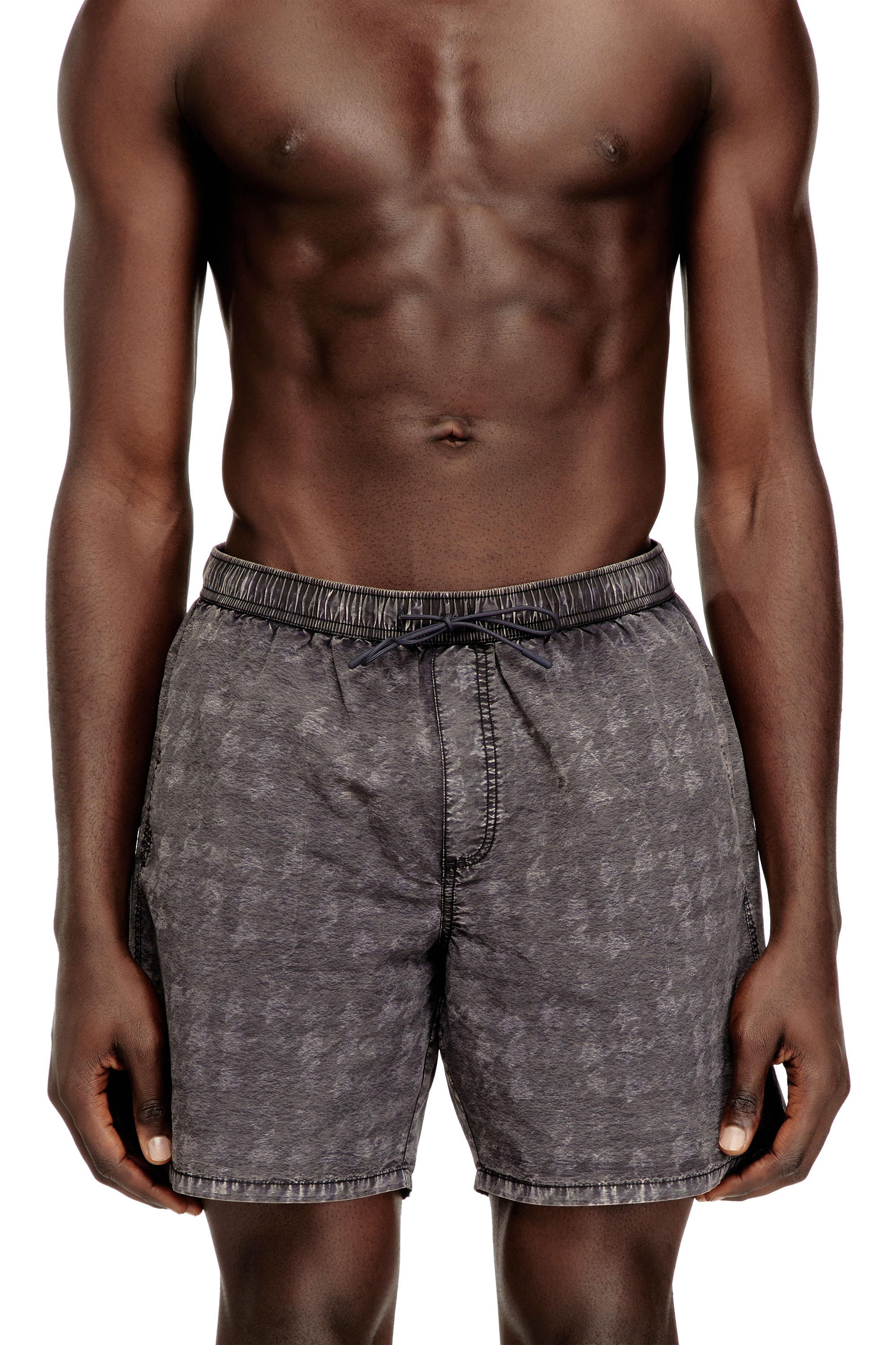 Diesel Homem Cinza - Swim Shorts With Faded Houndstooth Pattern - Swim Shorts - Man Xxl