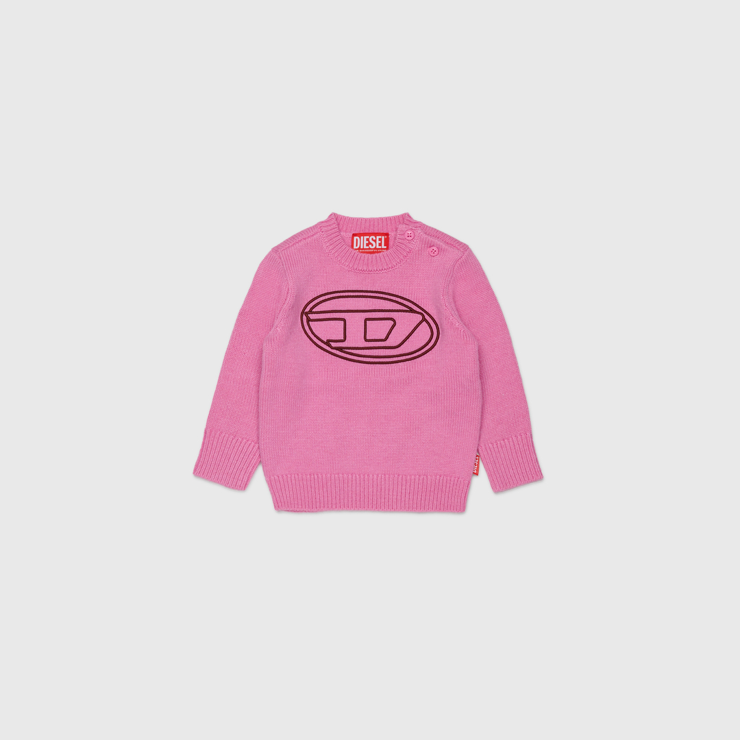 Diesel - Pull enrichi en cachemire avec grand Oval D - Pull Maille - Homme - Rose