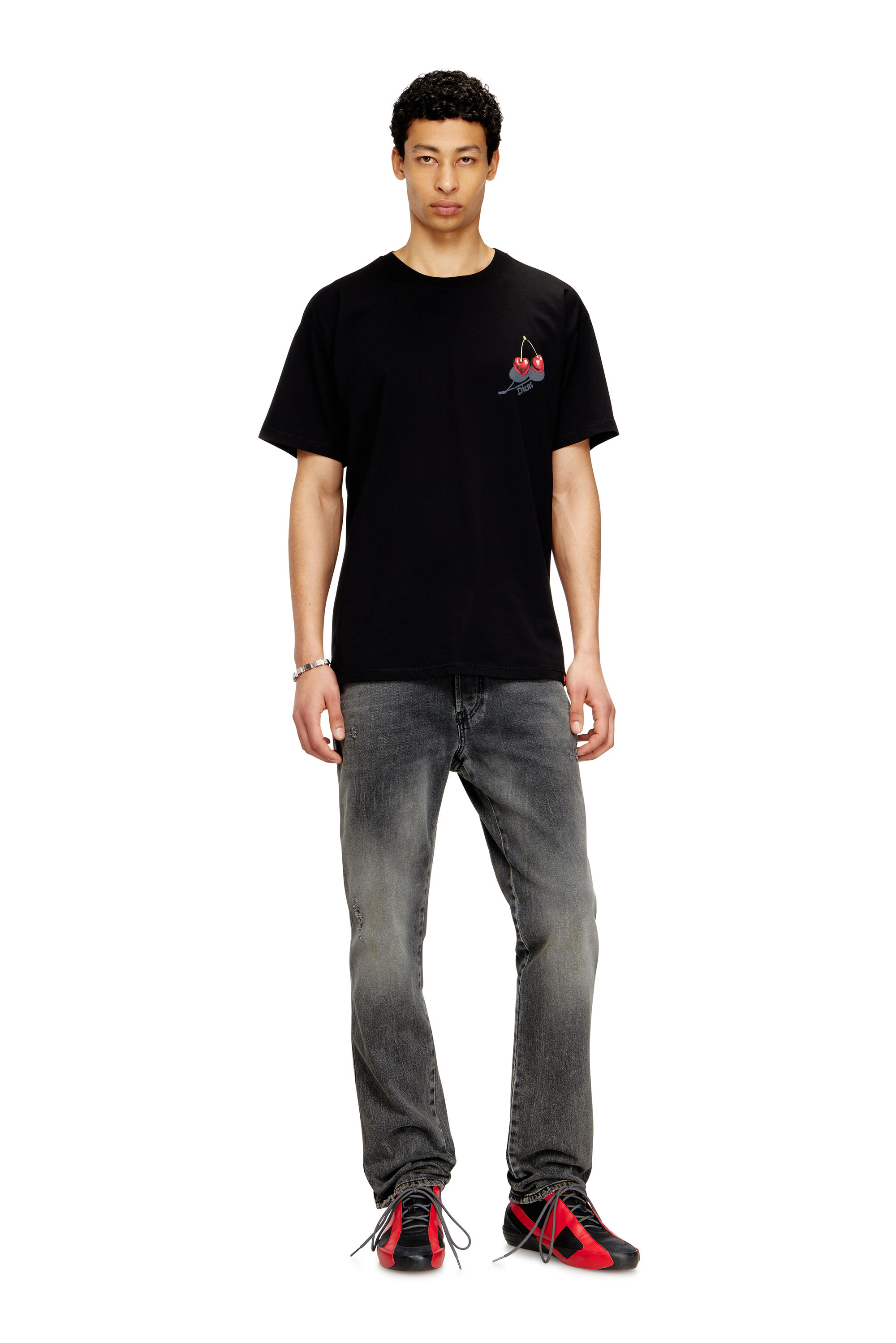Diesel - SV-T-NORM-CHER, Unisex's Cotton T-shirt with cherry graphic in Black - 1