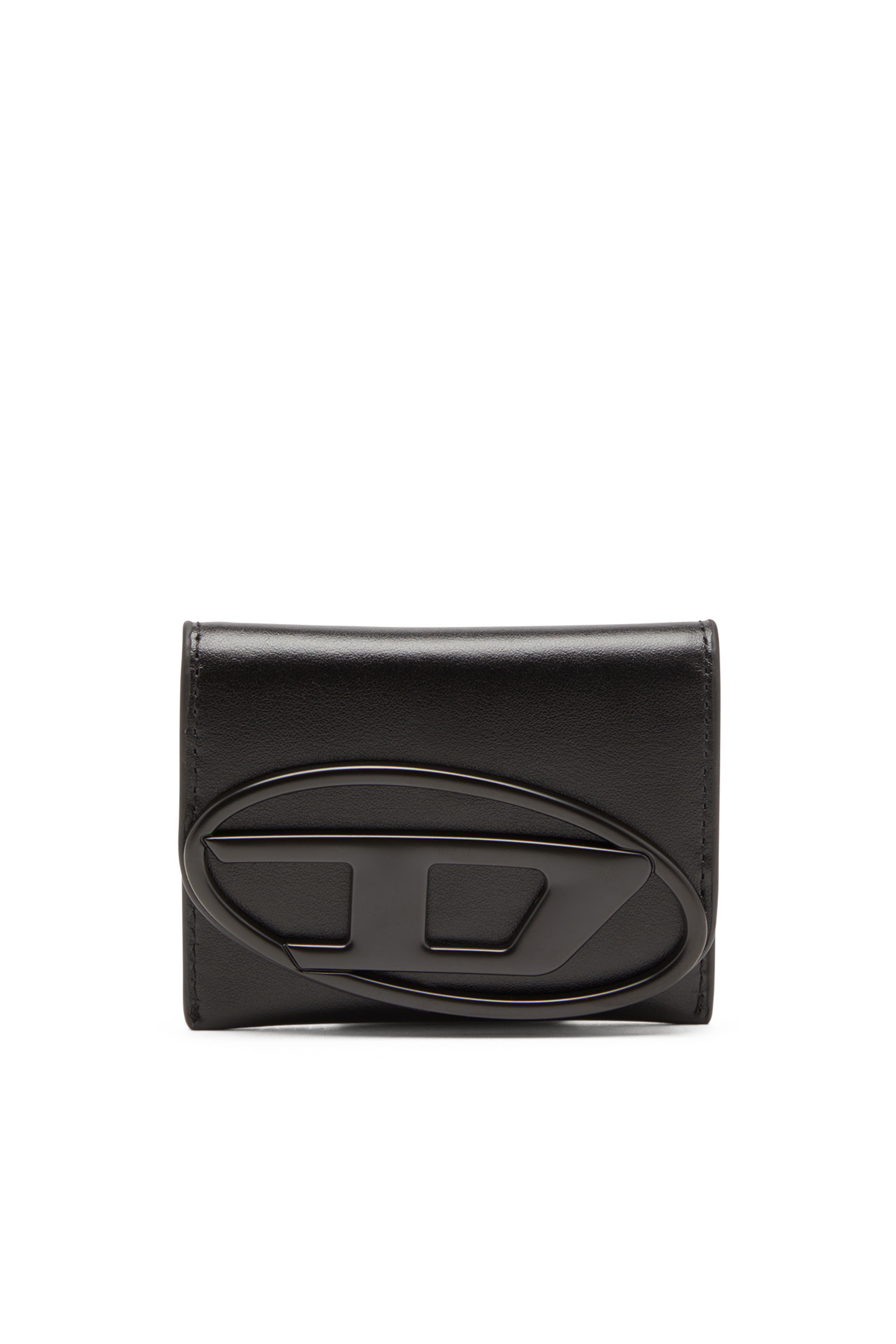 Shop Diesel Bi-fold Card Holder In Smooth Leather In Black