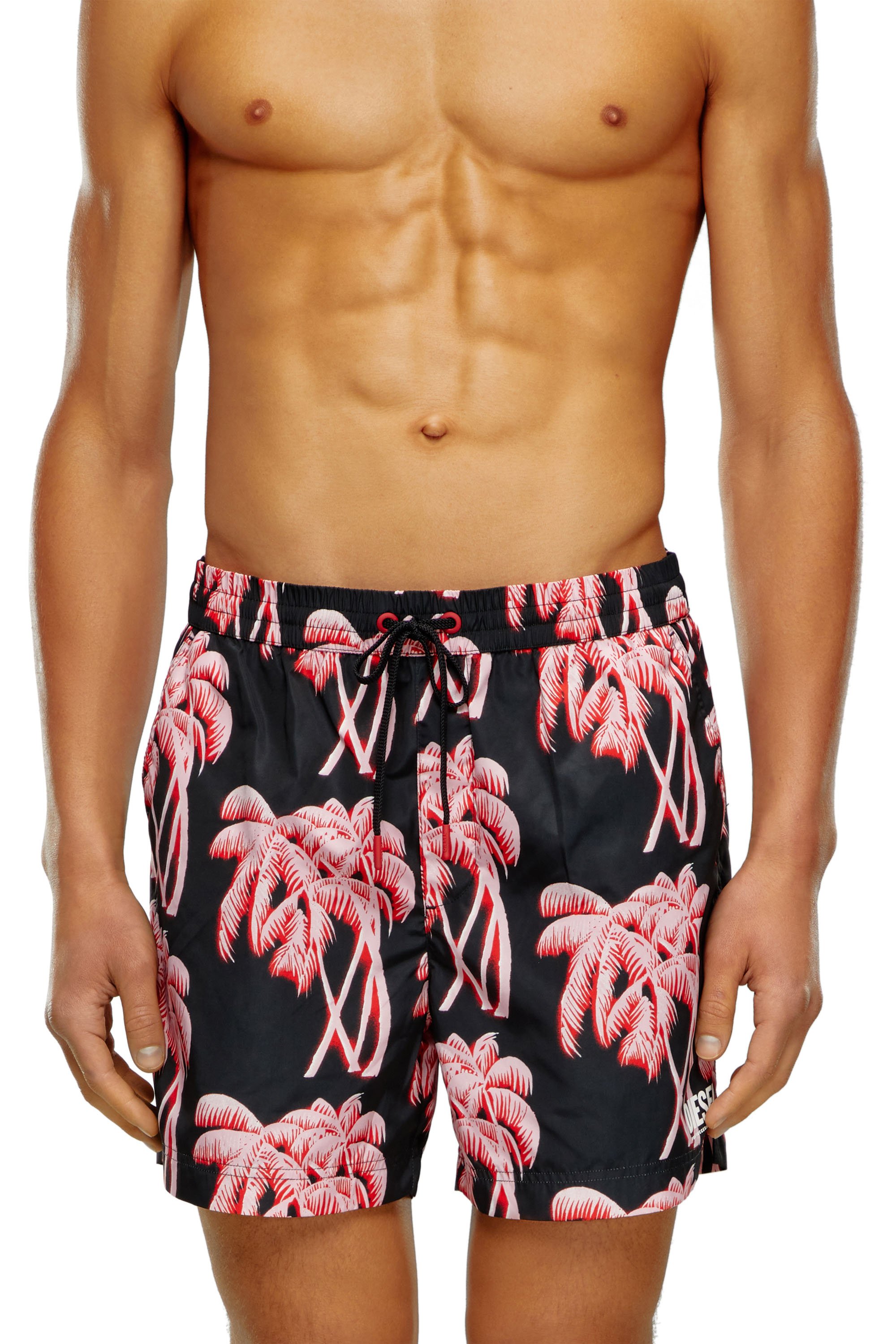 Diesel - Board shorts with palm tree print - Boardshorts - Man - Multicolor