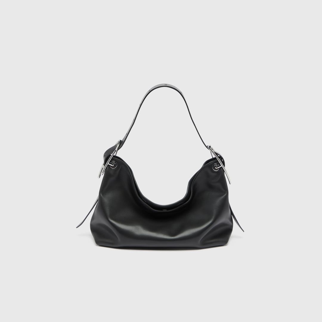 Diesel - D-Line-Leather shoulder bag - Shoulder Bags - Woman - Black