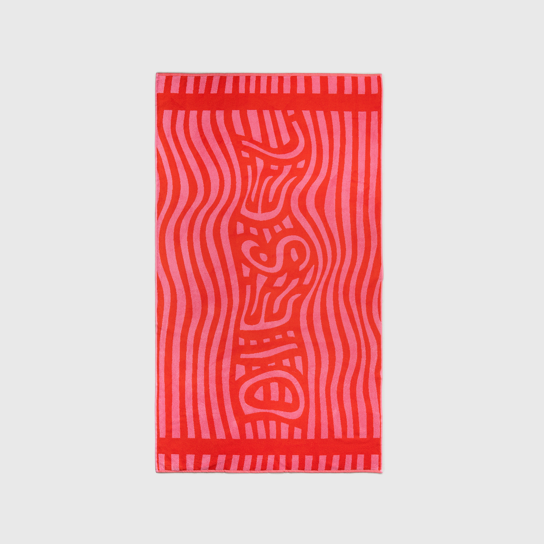 Diesel - Serviette éponge 100x180 cm - Bath - Mixte - Rouge
