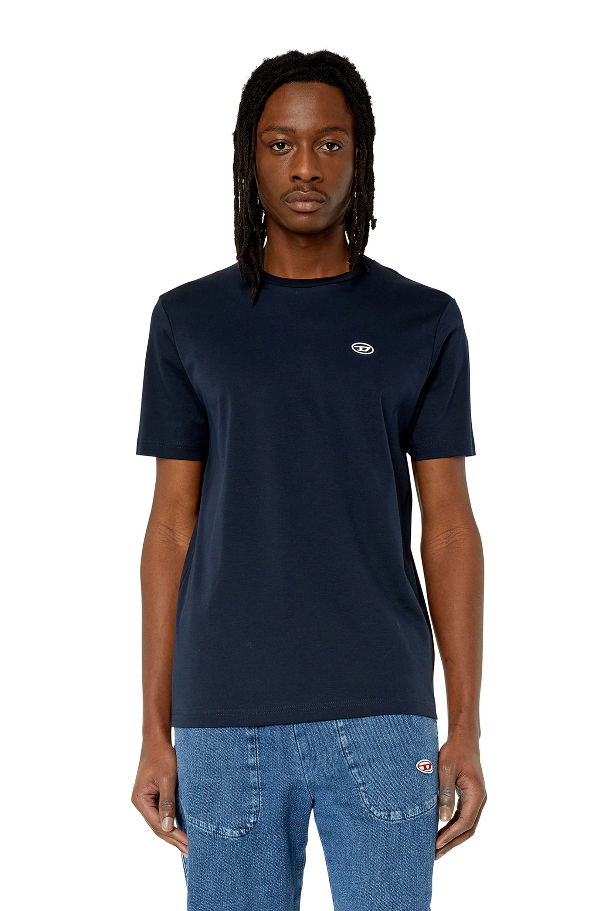 Diesel T-shirt Con Patch Oval D In Blue