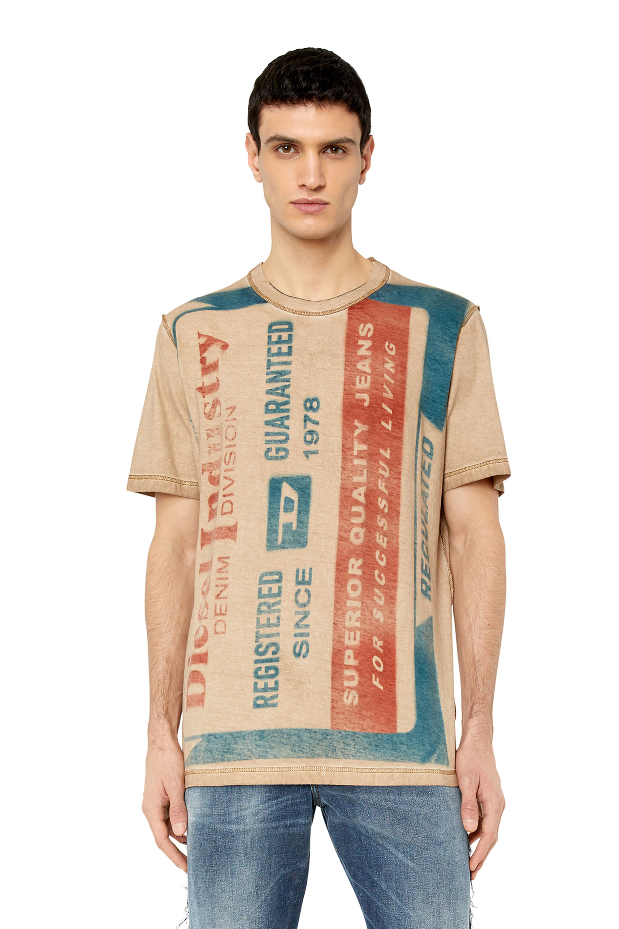 Diesel - T-shirt con stampa patch jacron - T-Shirts - Uomo - Multicolor