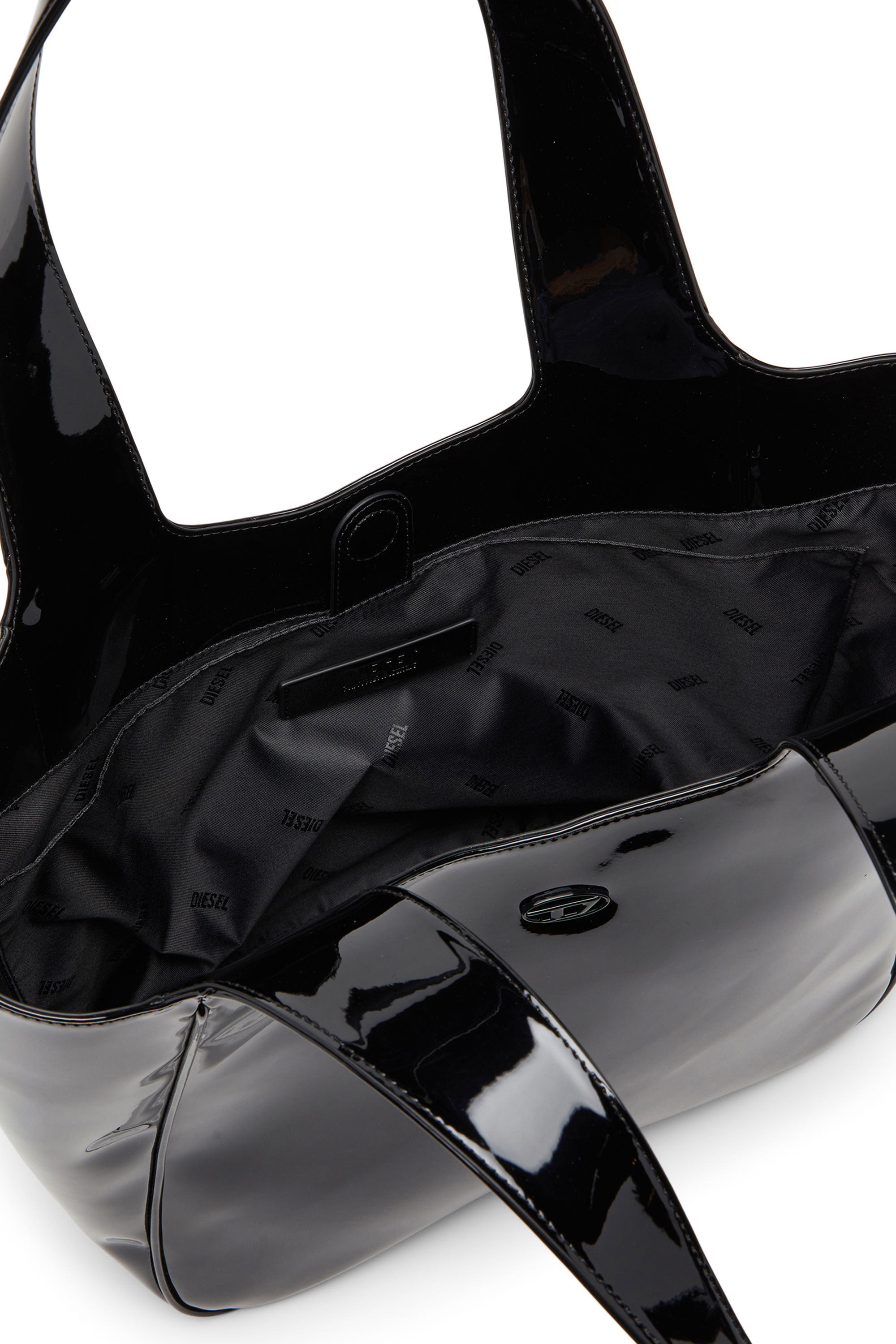 Diesel - PLAY SHOPPER EW, Woman's Play-Tote bag in glossy PU in Black - 4