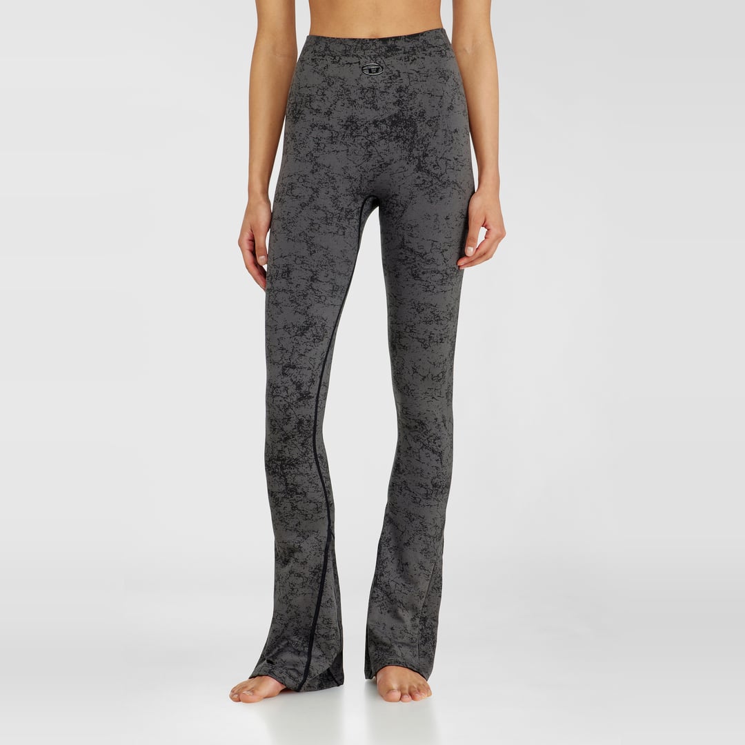 Diesel - Fared leggings with utilitarian print - Pants - Woman - Grey