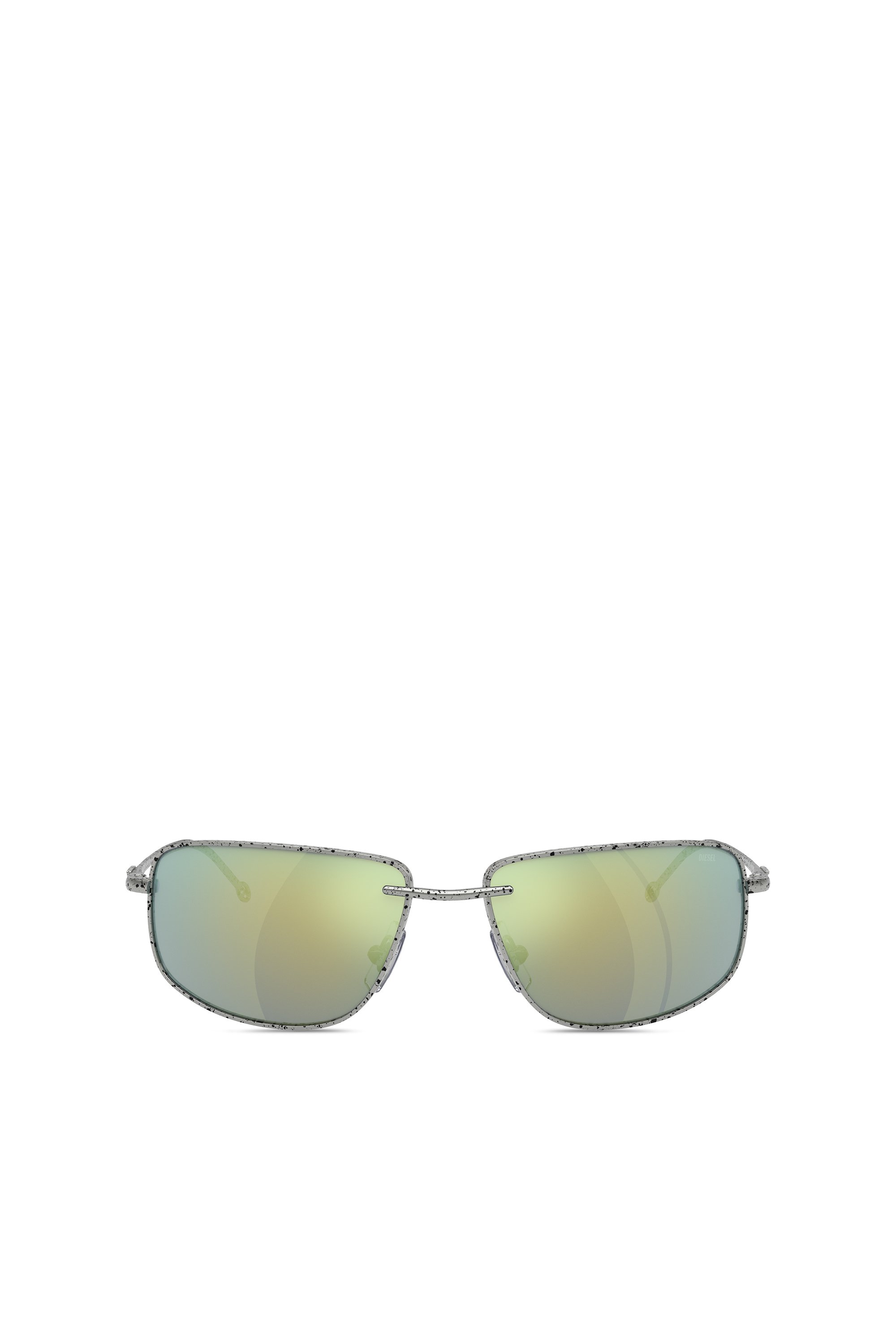 Shop Diesel Rectangular Sunglasses In Acetate In Argento