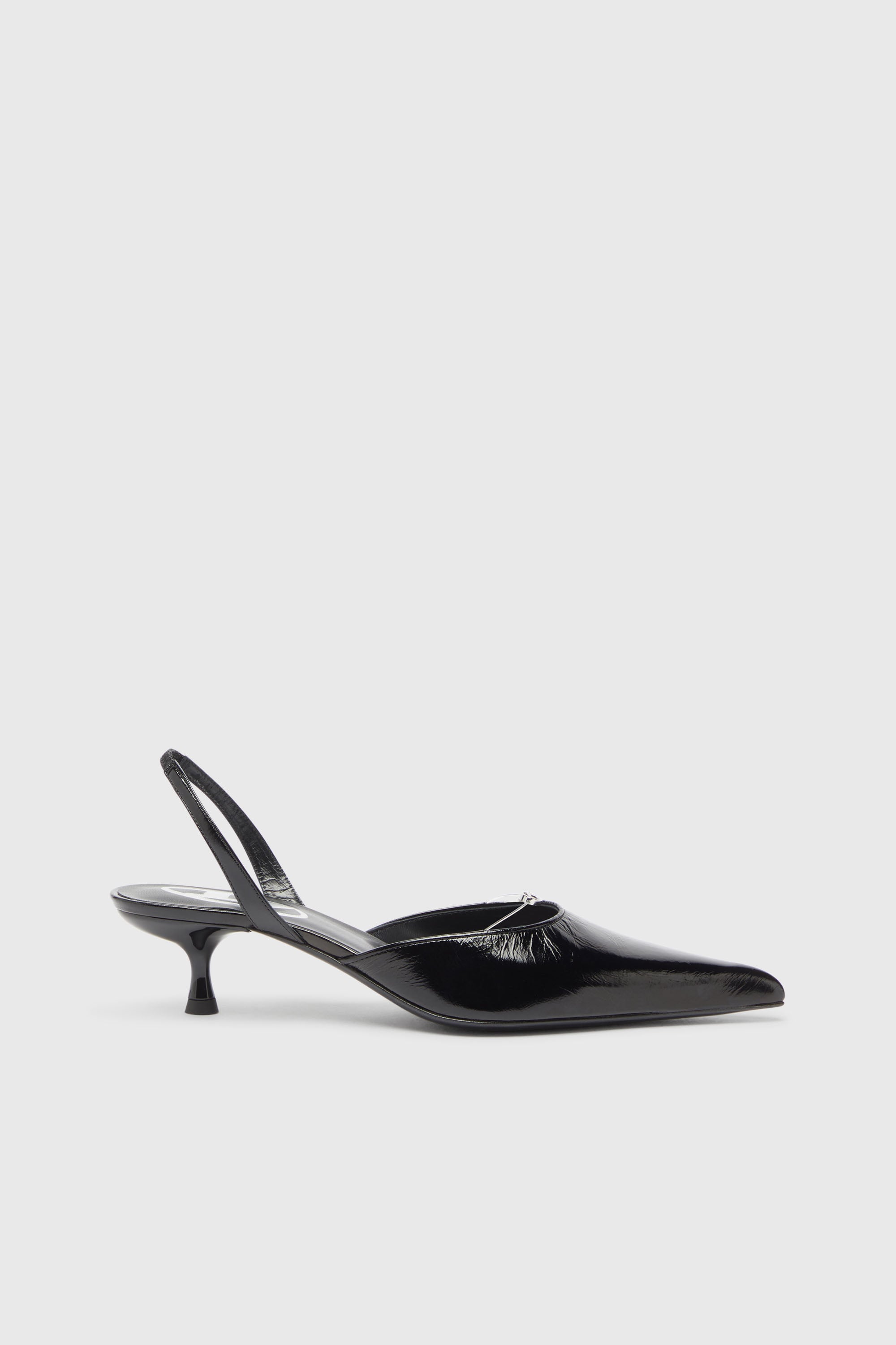 Diesel - D-Jewels - Leather slingbacks with Oval D jewel - Heels - Woman - Black