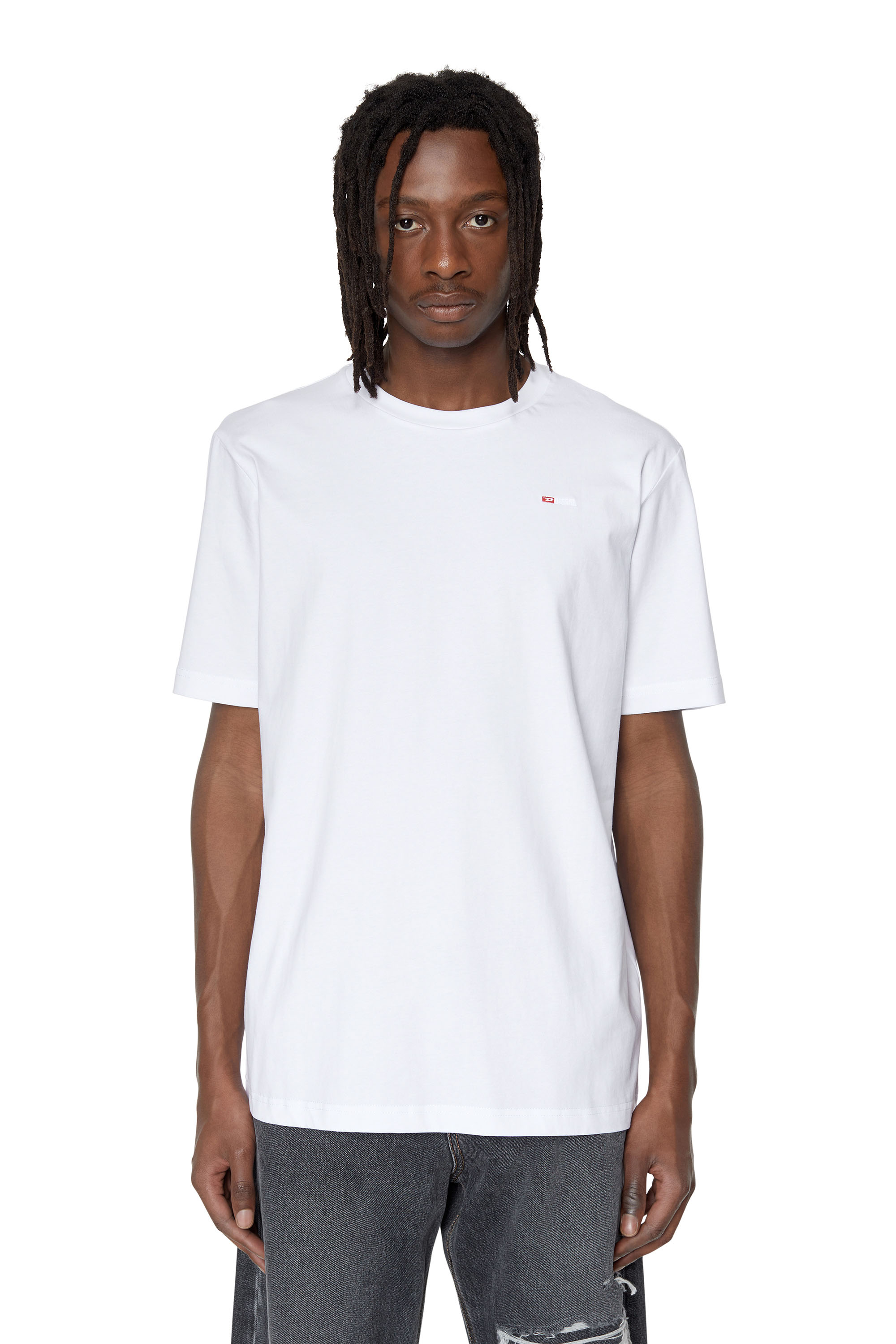 Diesel - Camiseta con logotipo pequeño bordado - Camisetas - Hombre - Blanco