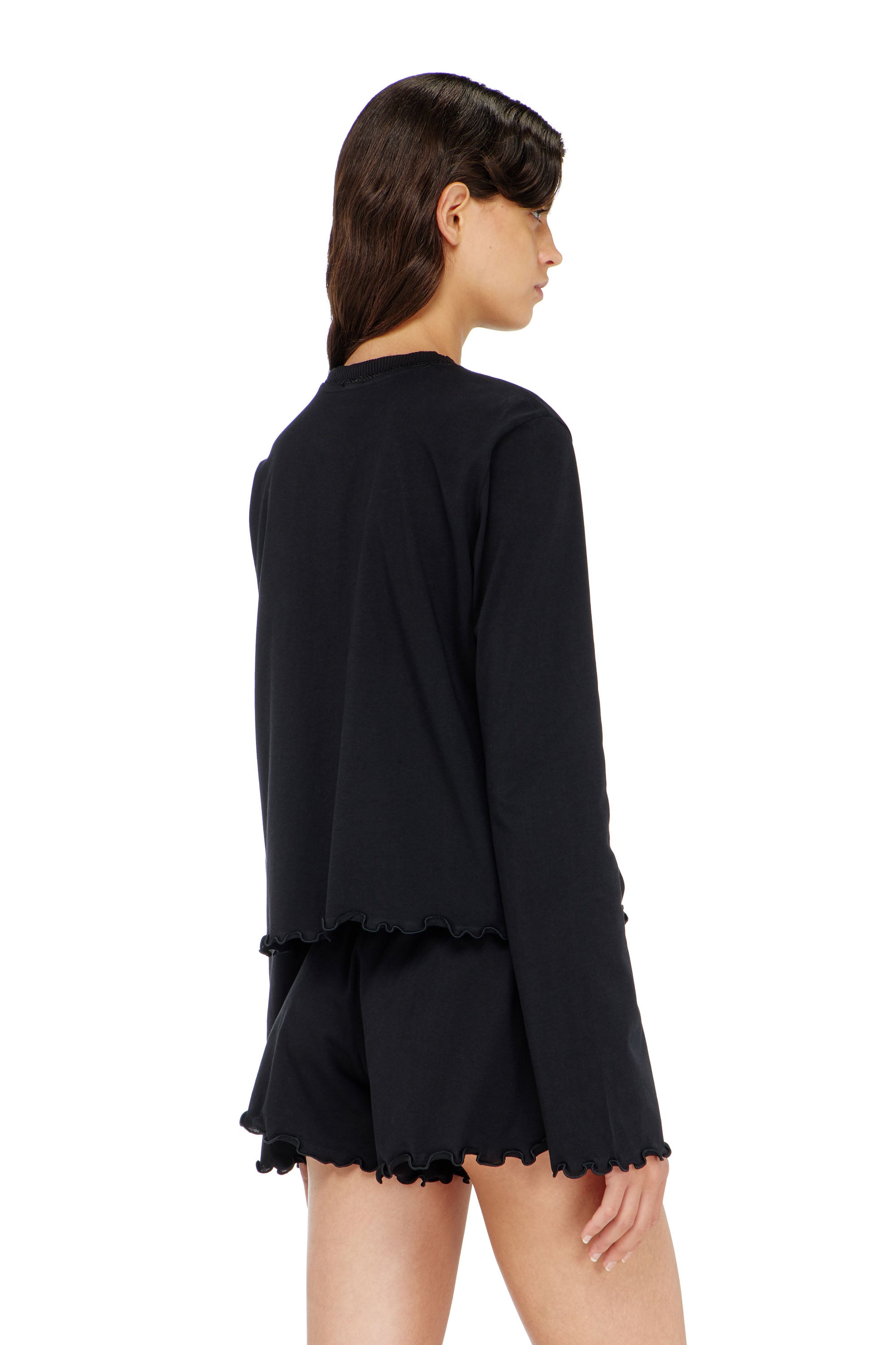 Diesel Damen Schwarz - Pyjama-Set Aus Baumwolle Mit Blumen-Detail - Pyjamas Xxs