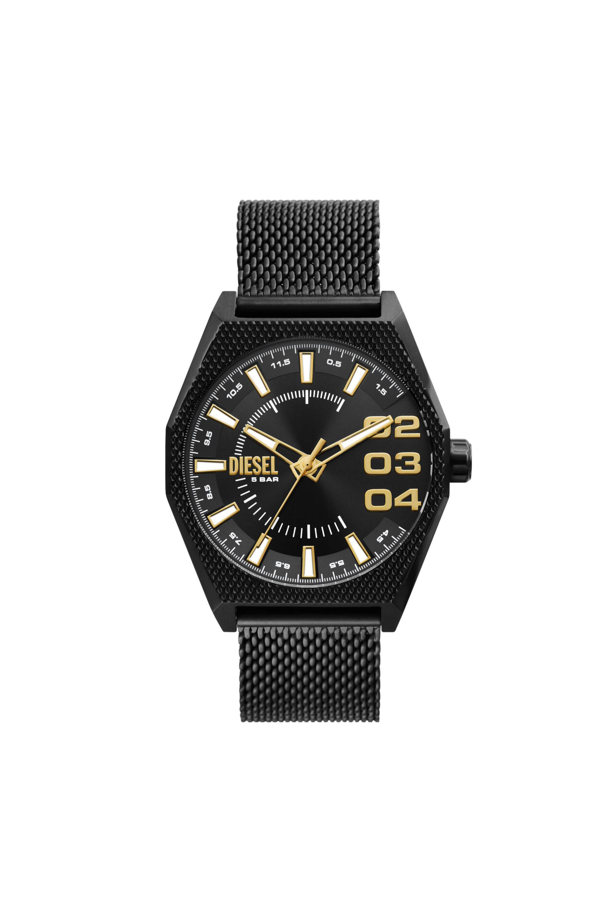 Diesel - Scraper three-hand black stainless steel watch - Timeframes - Man - Black