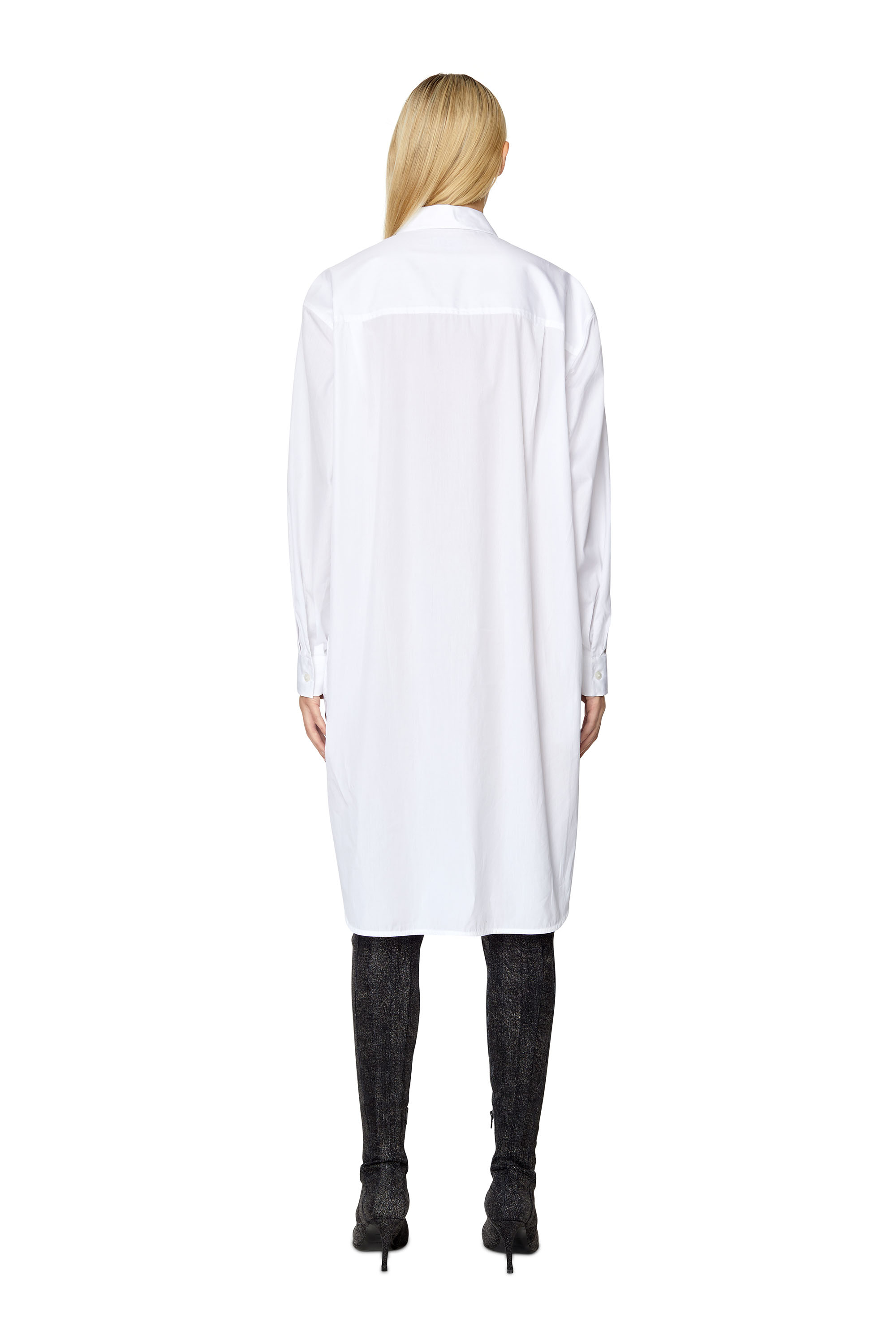 Diesel - Shirt dress with 3D embroidery - Dresses - Woman - White