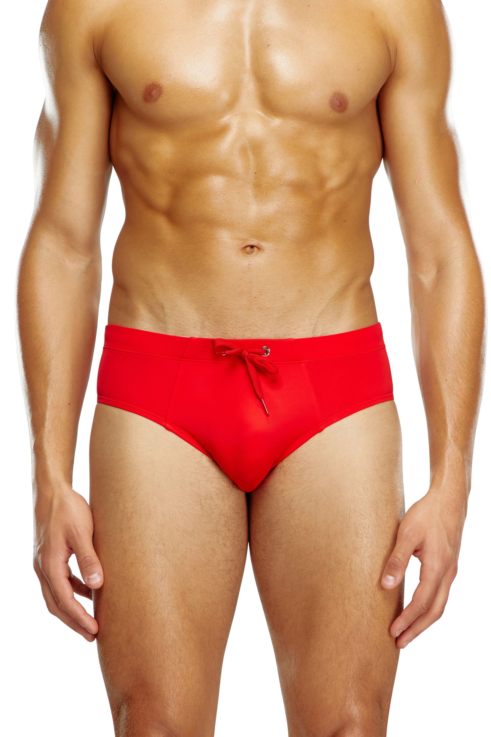 Diesel - Swim briefs with tonal logo print - Swim briefs - Man - Red
