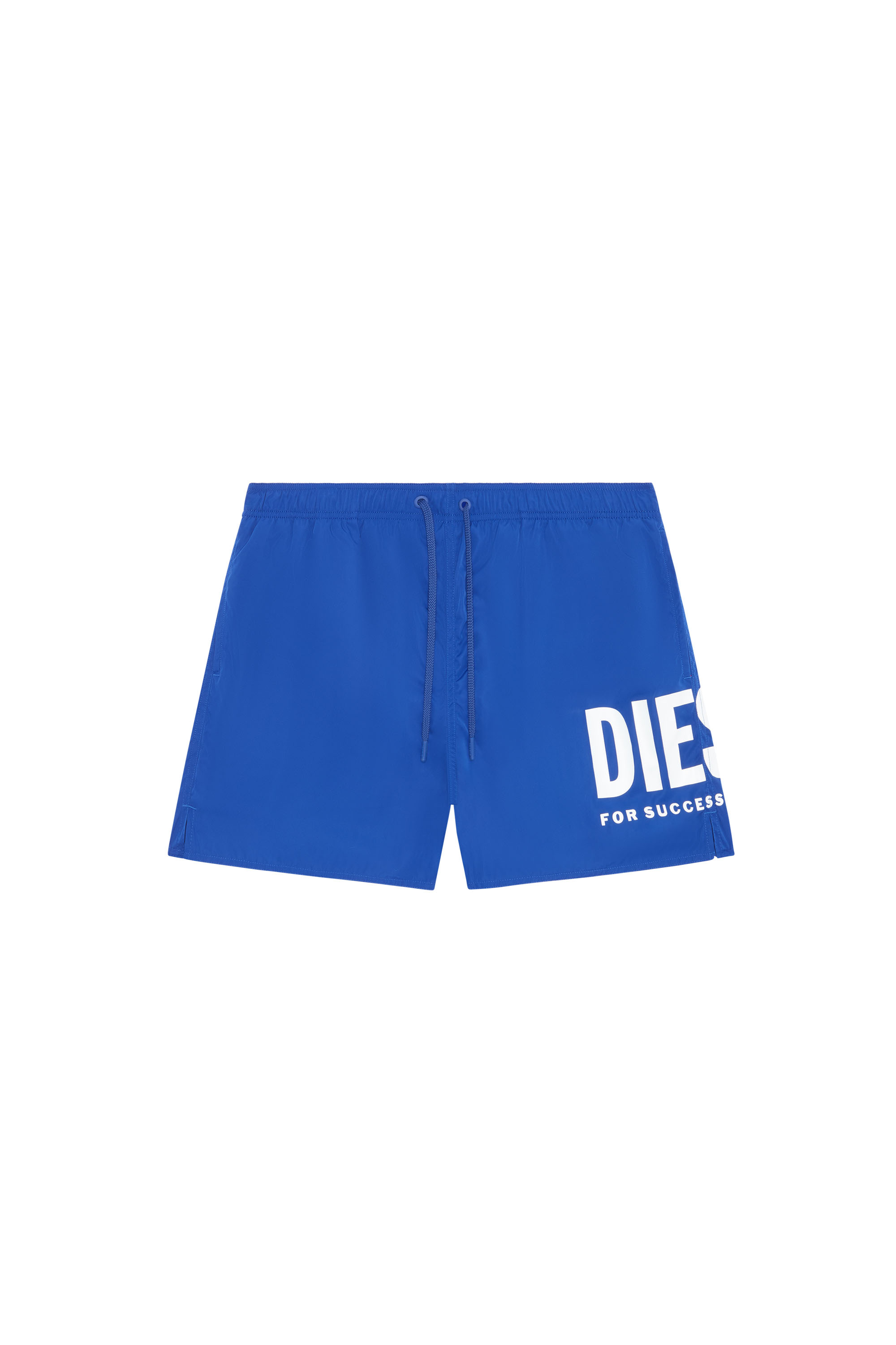 Diesel Mid-length Swim Shorts With Maxi Logo In Blue