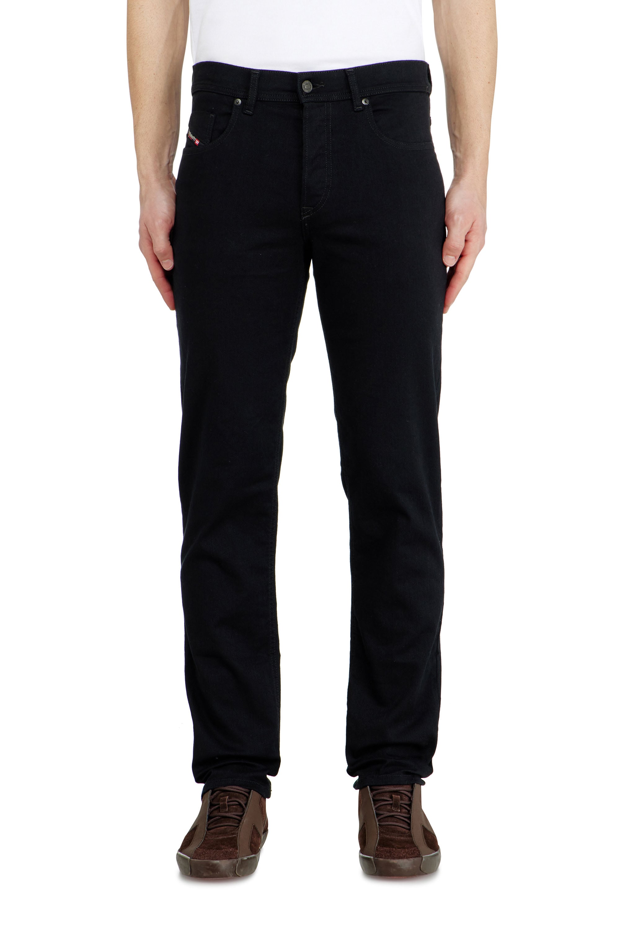 Diesel Hombre Negro Vaqueros Regular Cintura Media 2023 D-Finitive, /Gris Oscuro, Cierre Con Botón Talla 32