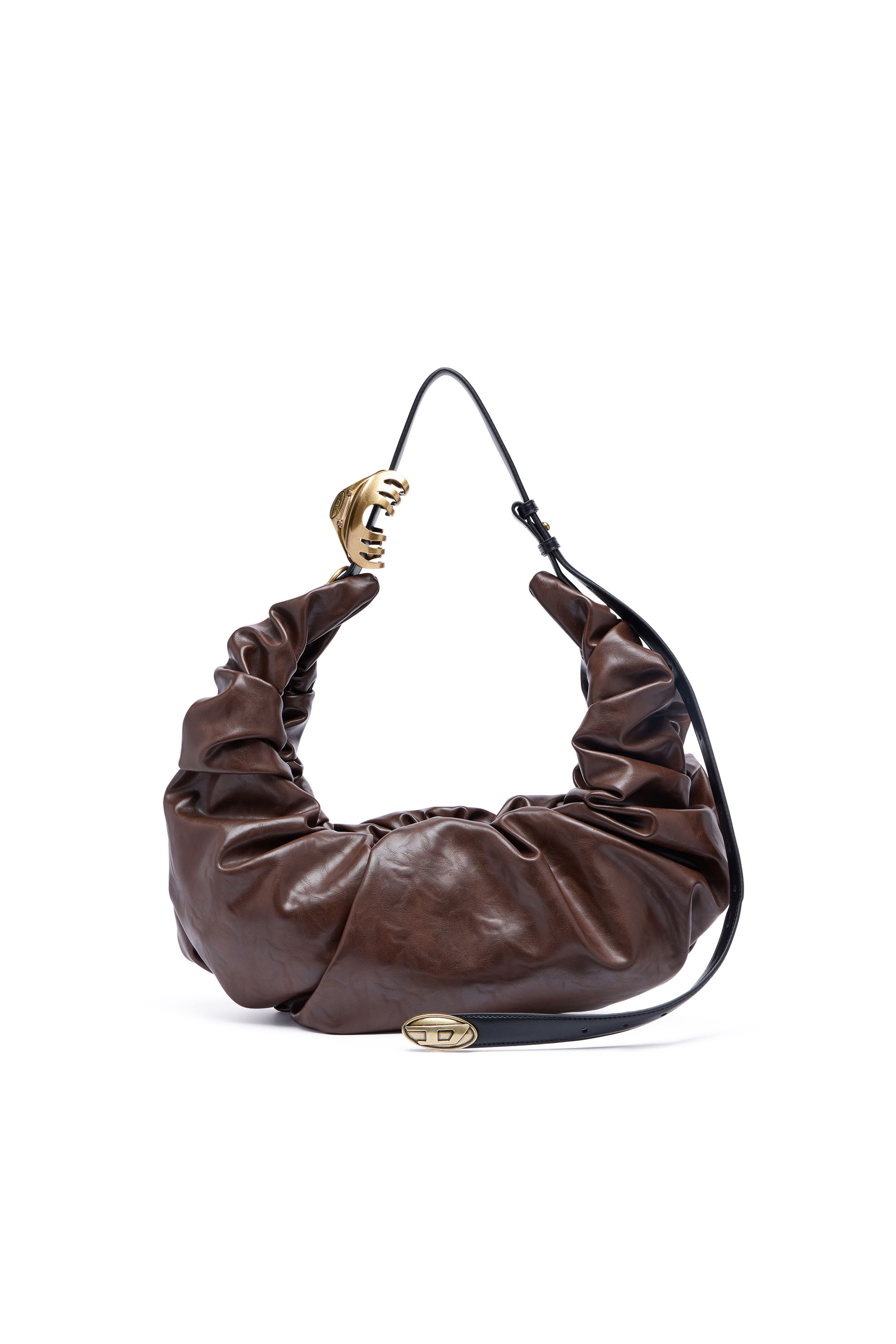 Diesel - GRAB-D HOBO L, Woman's Grab-D-Large scrunched hobo bag in Brown - 1